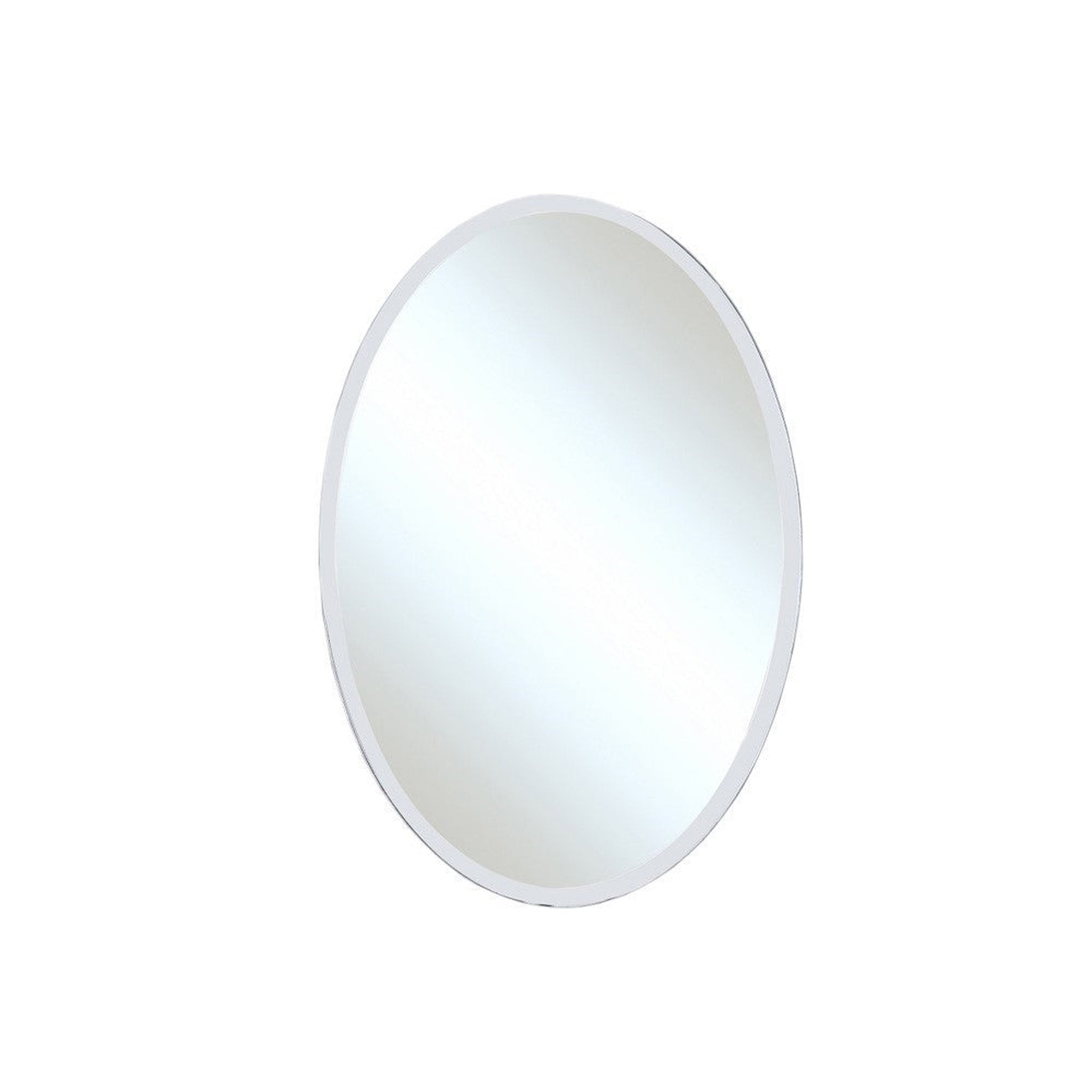 Bellaterra Home, Bellaterra Home 21" x 31" Oval Wall-Mounted Frameless Mirror