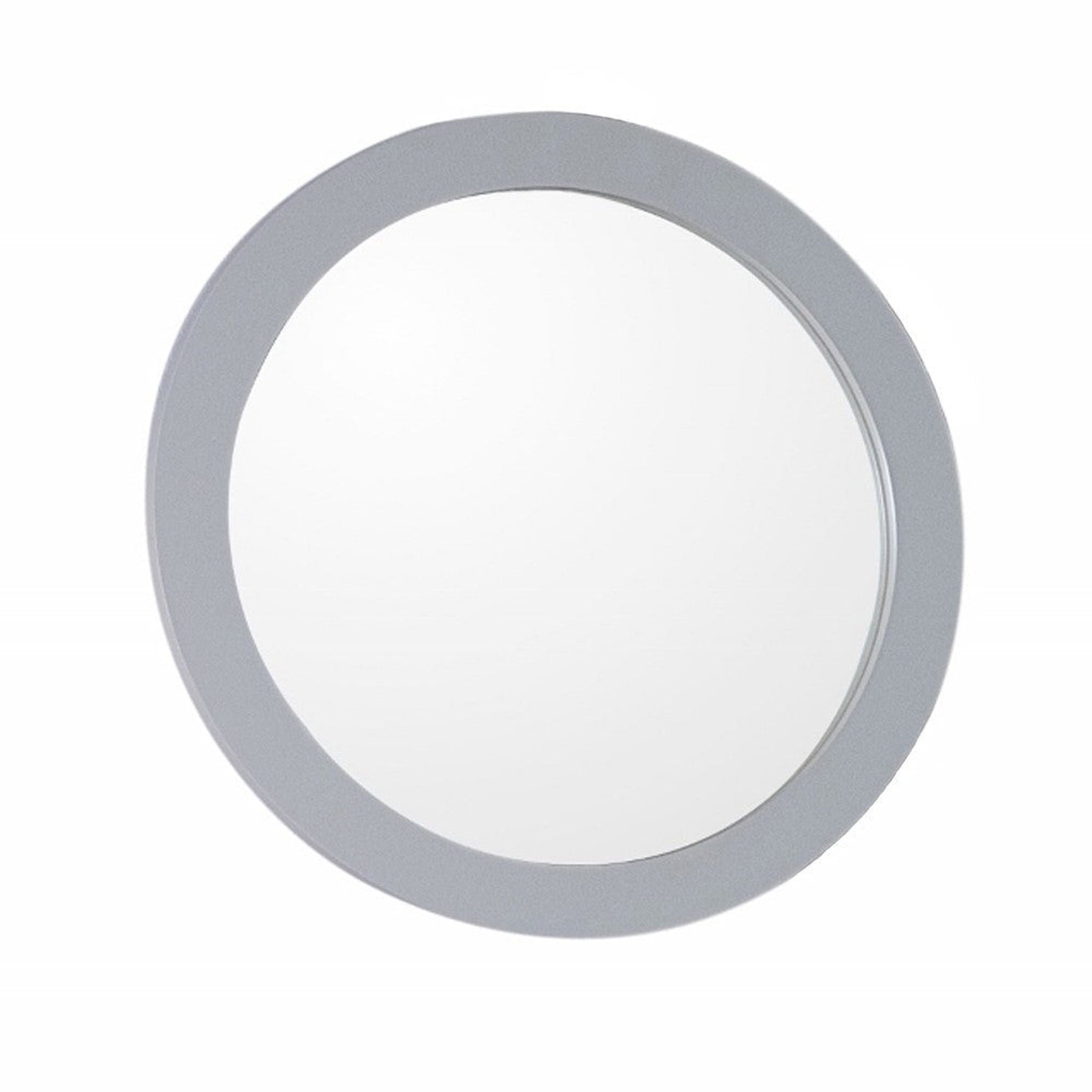 Bellaterra Home, Bellaterra Home 22" Light Gray Round Wall-Mounted Wood Framed Mirror