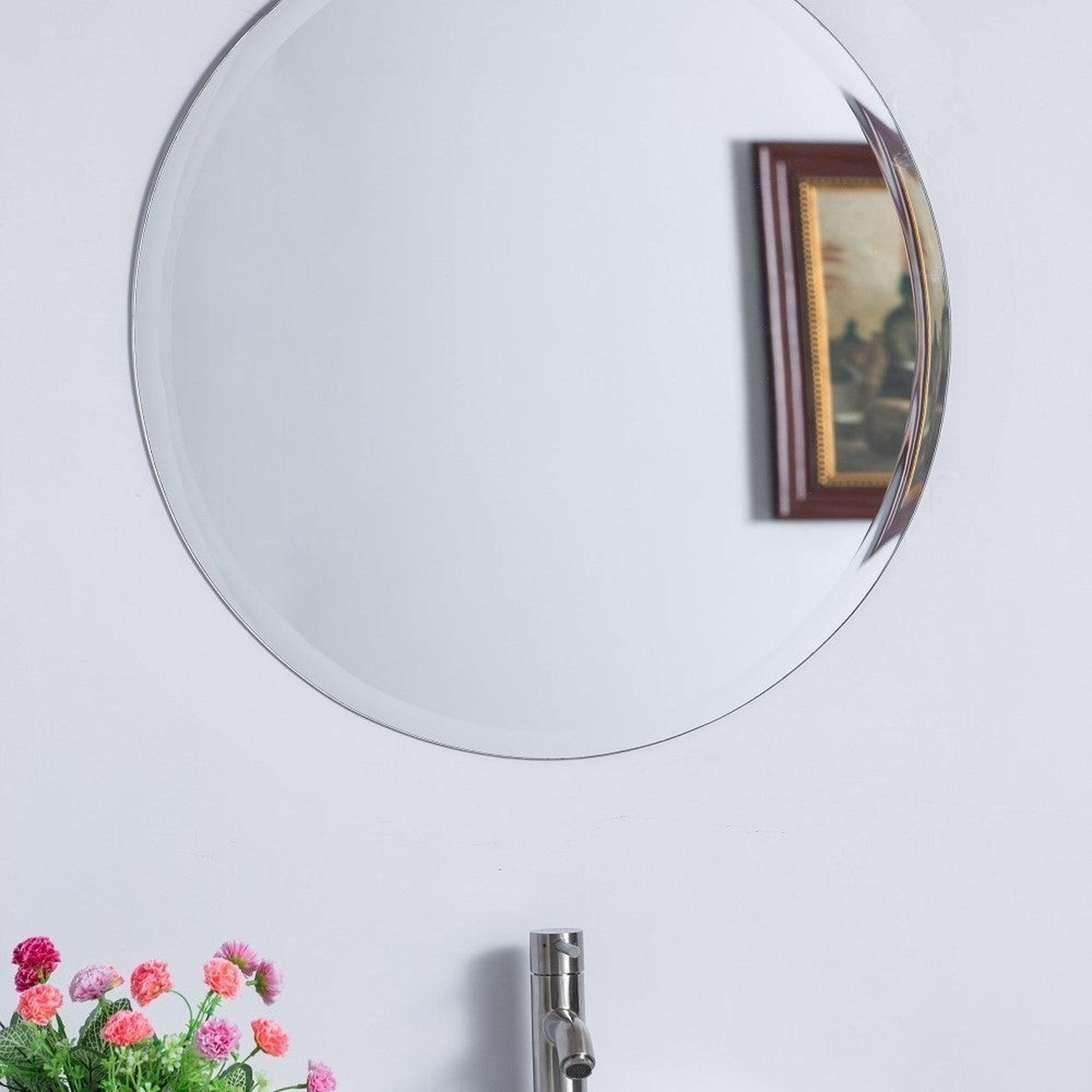 Bellaterra Home, Bellaterra Home 22" Round Wall-Mounted Frameless Mirror