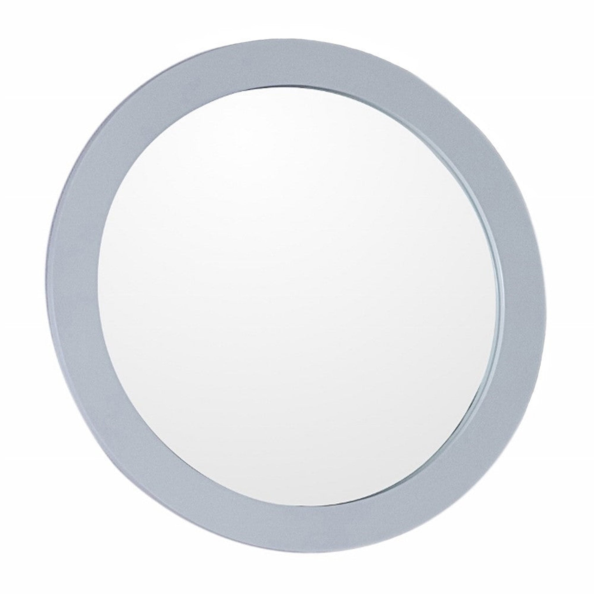 Bellaterra Home, Bellaterra Home 22" White Round Wall-Mounted Wood Framed Mirror