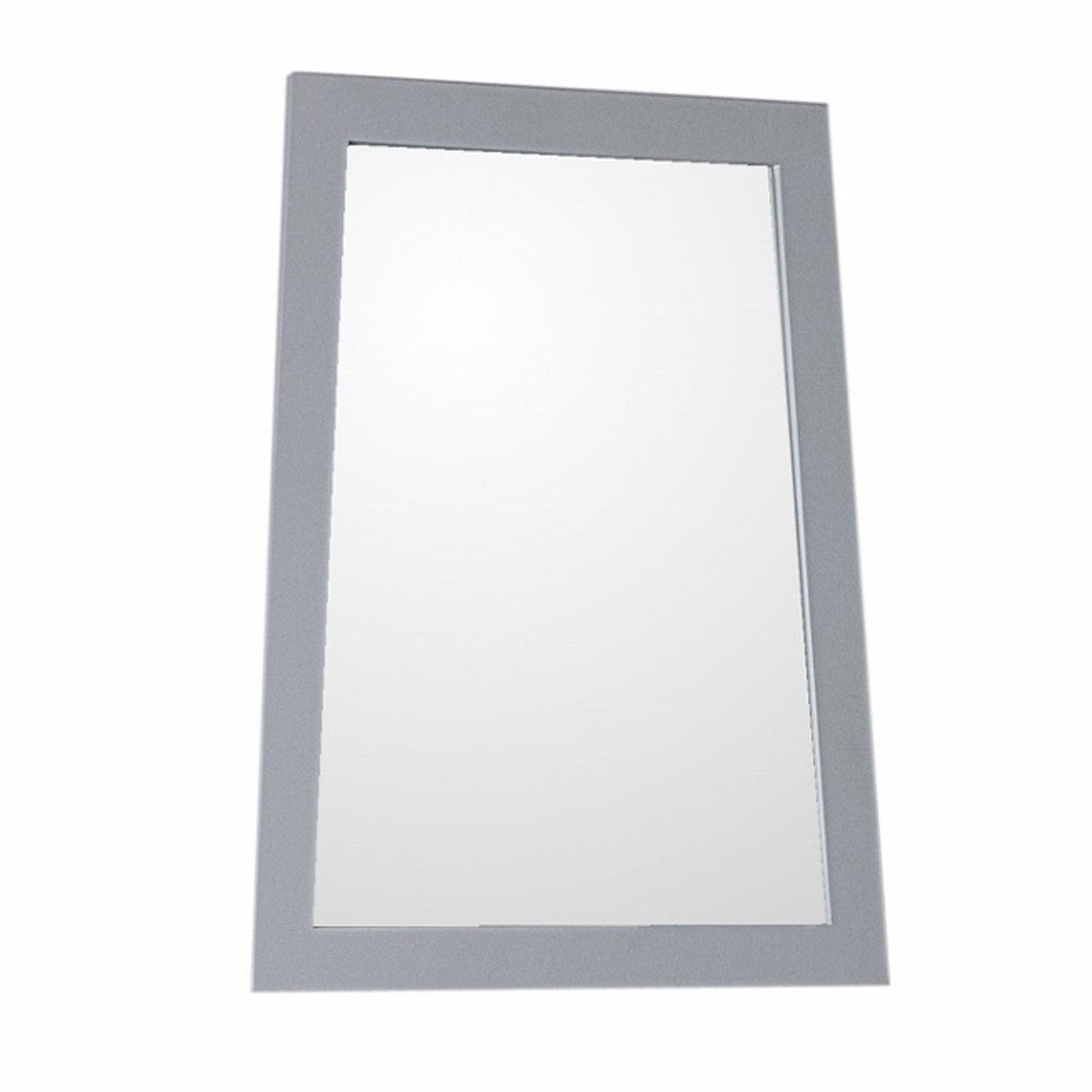 Bellaterra Home, Bellaterra Home 22" x 28" Light Gray Irregular Wall-Mounted Wood Framed Mirror