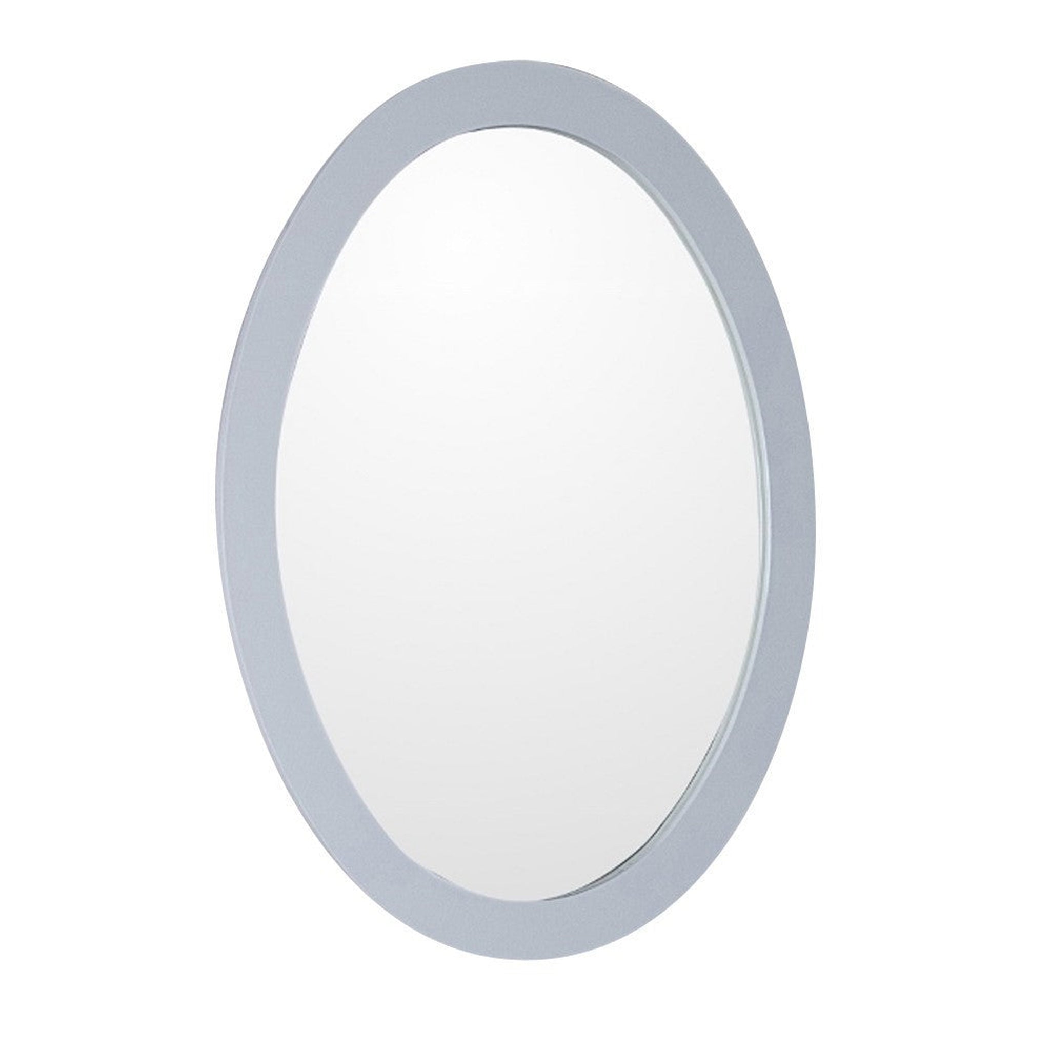 Bellaterra Home, Bellaterra Home 22" x 28" White Oval Wall-Mounted Wood Framed Mirror