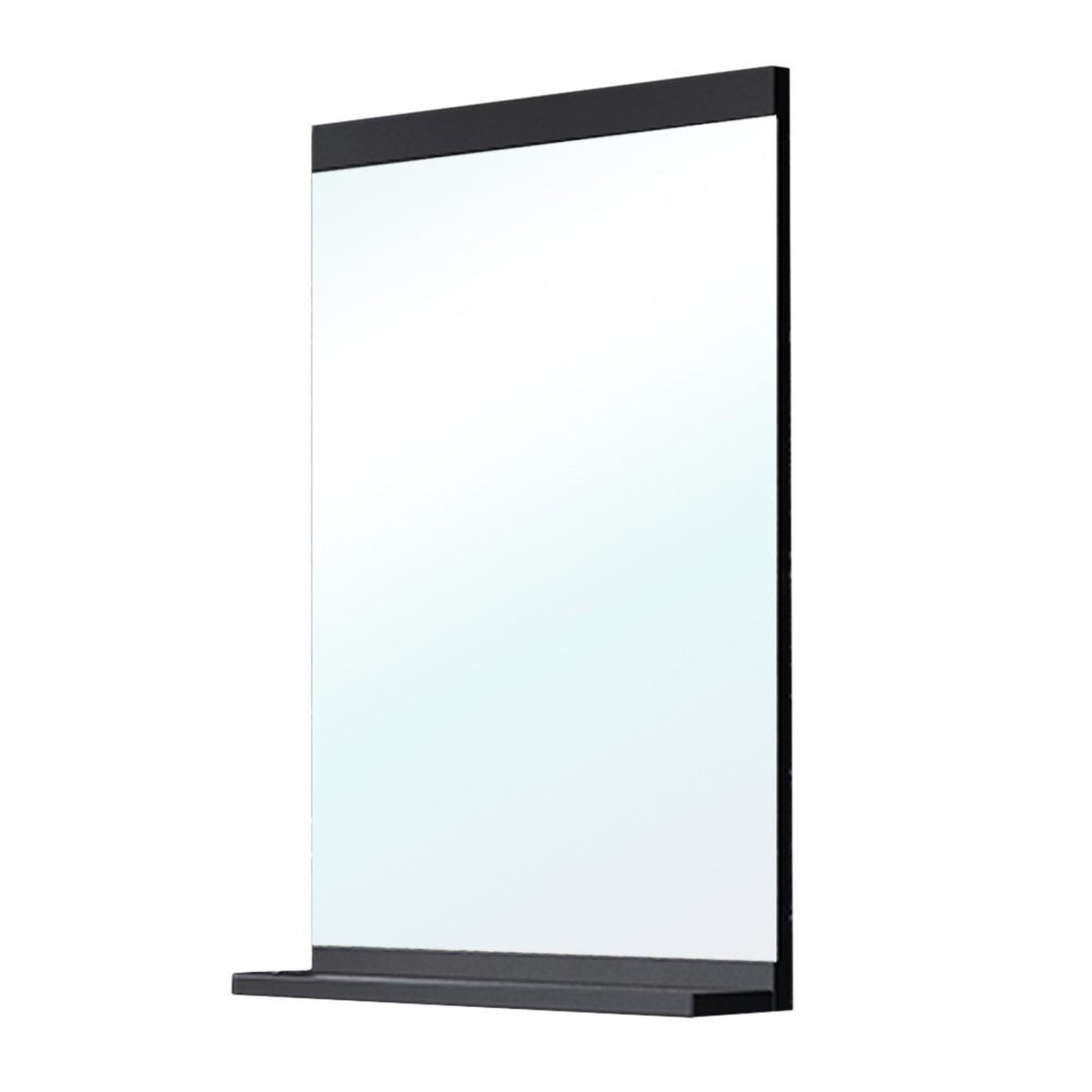 Bellaterra Home, Bellaterra Home 22" x 32" Black Rectangle Wall-Mounted Solid Wood Framed Mirror