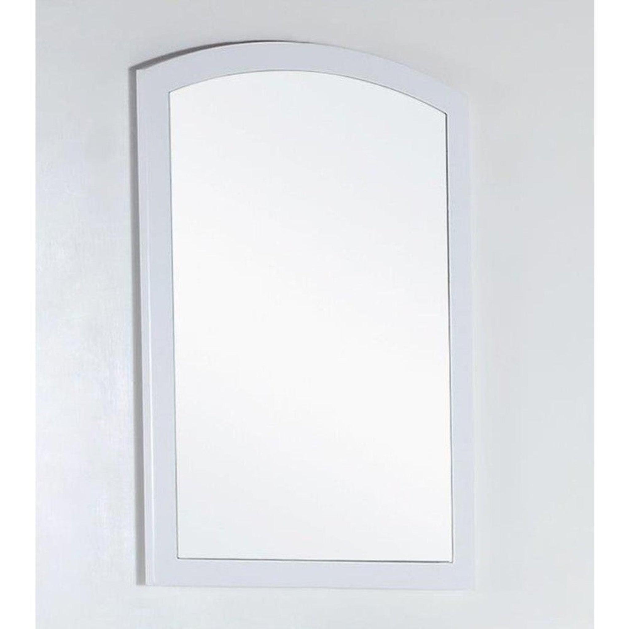 Bellaterra Home, Bellaterra Home 22" x 32" White Arch Wall-Mounted Solid Wood Framed Mirror