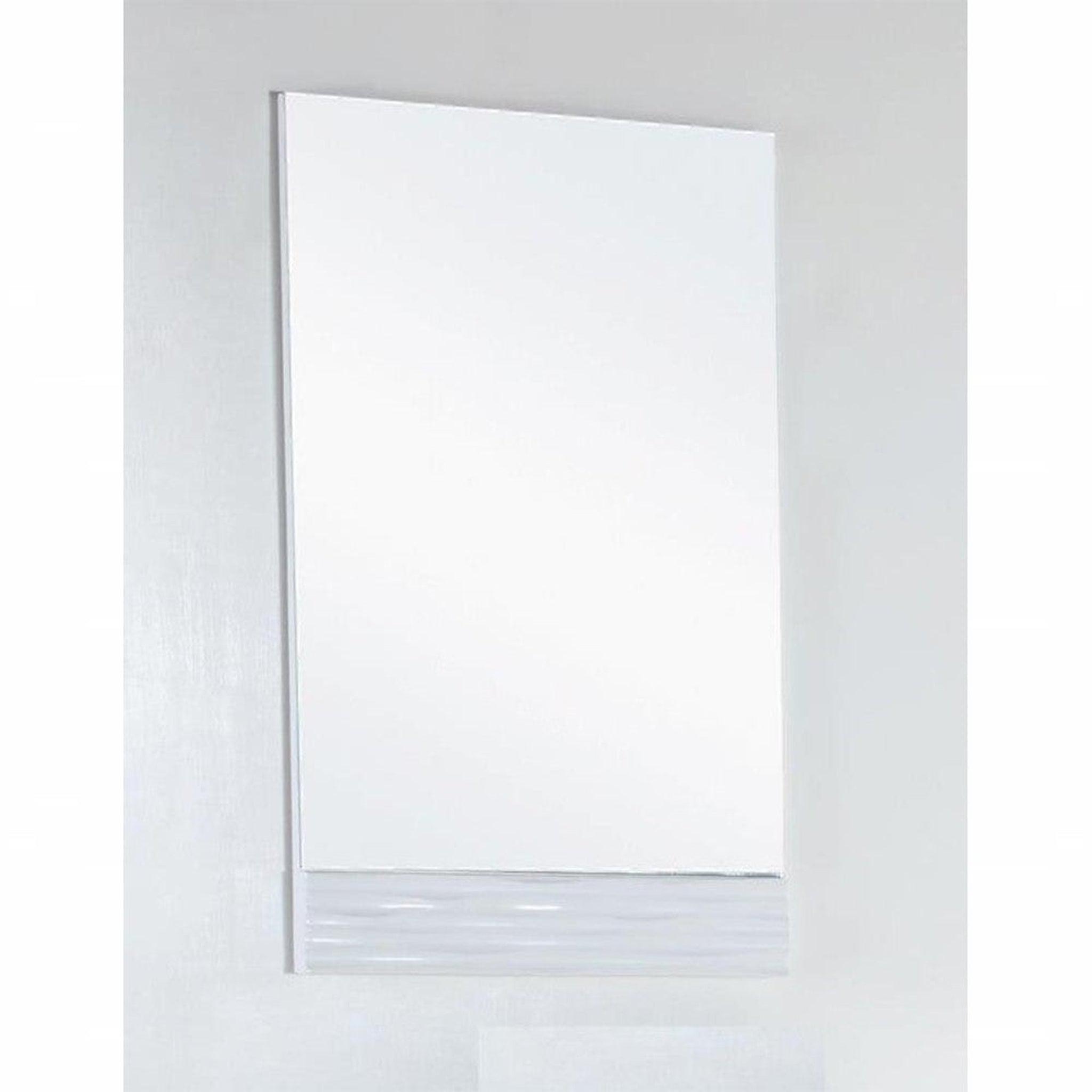 Bellaterra Home, Bellaterra Home 22" x 33" White Rectangle Wall-Mounted Solid Wood Framed Mirror