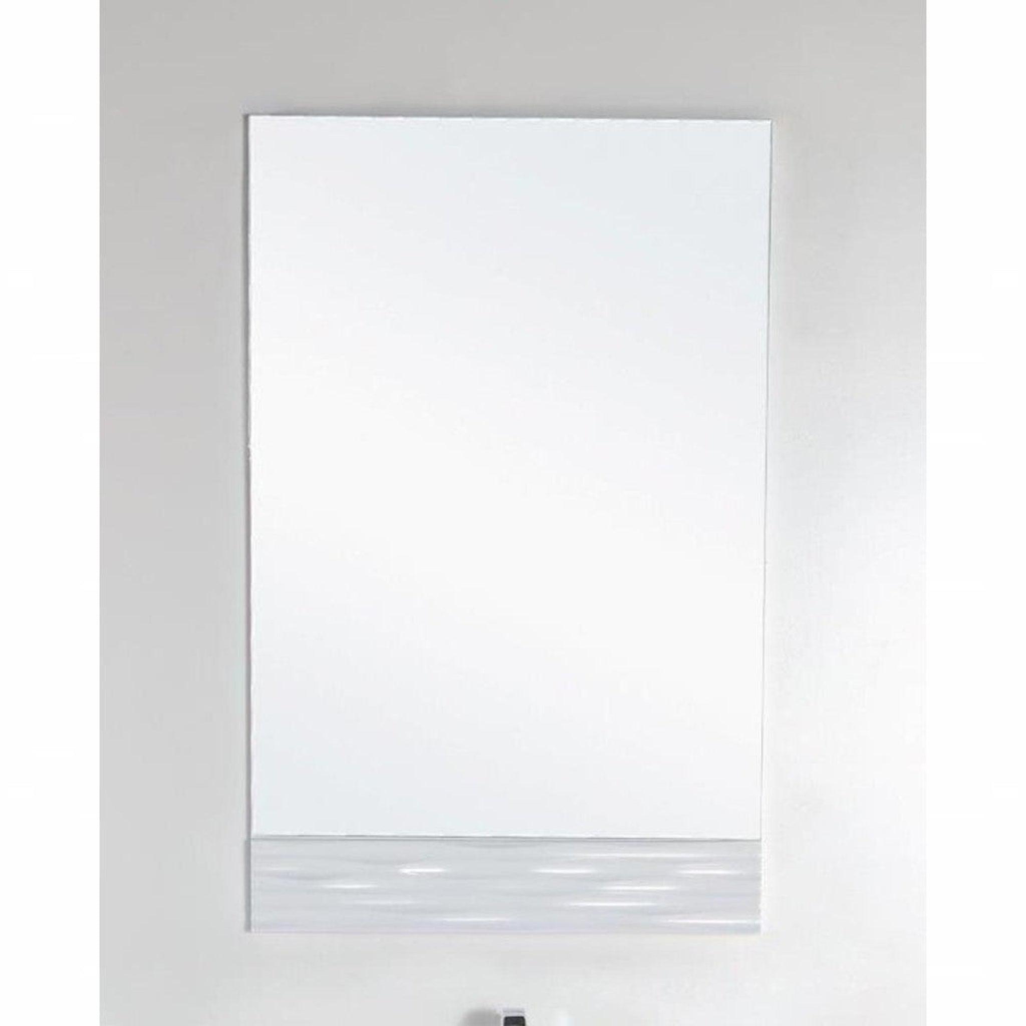 Bellaterra Home, Bellaterra Home 22" x 33" White Rectangle Wall-Mounted Solid Wood Framed Mirror