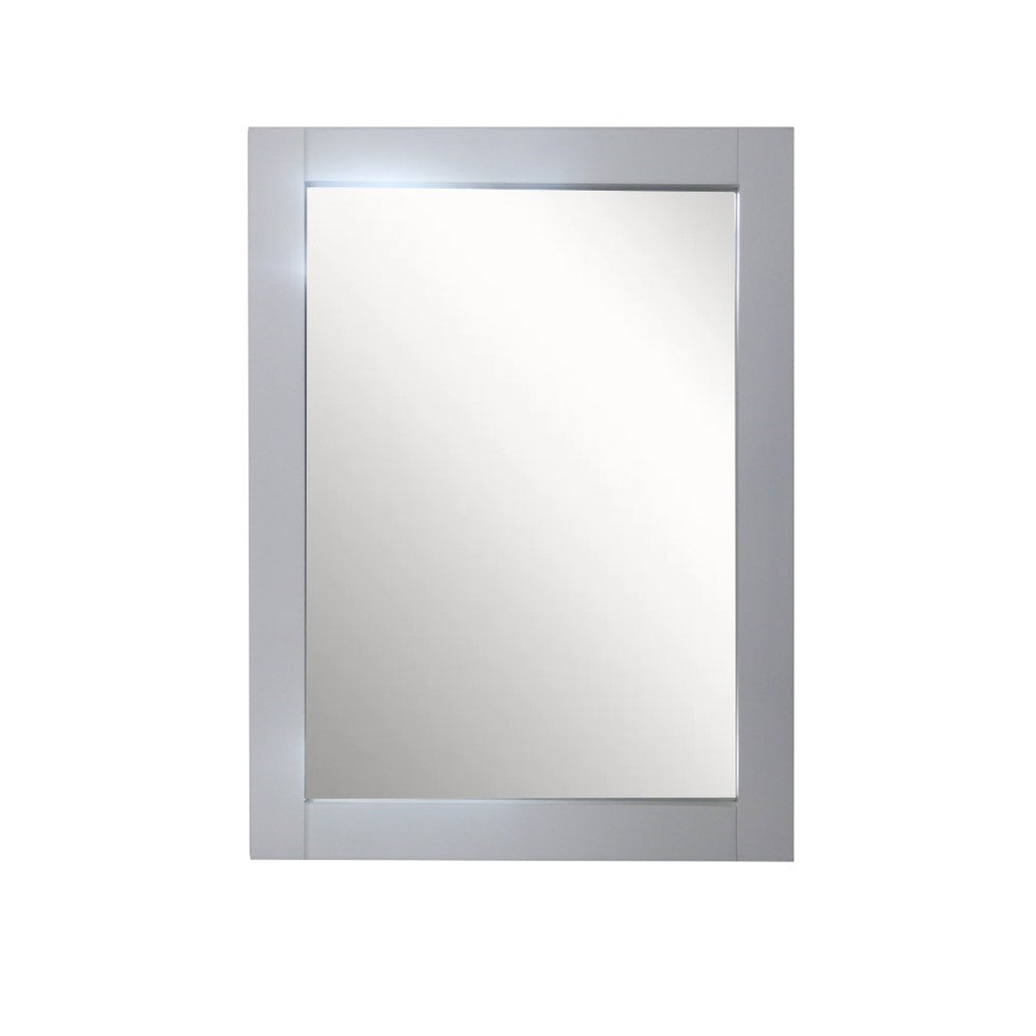 Bellaterra Home, Bellaterra Home 23" x 31" Gray Rectangle Wall-Mounted Wood Framed Mirror