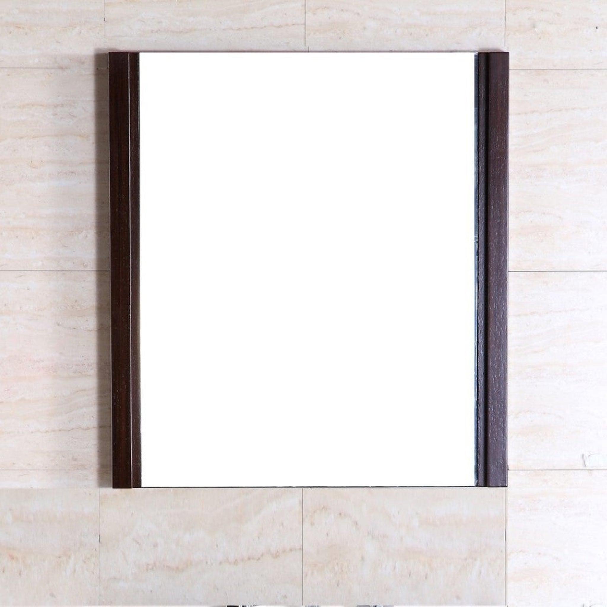 Bellaterra Home, Bellaterra Home 24" x 26" Wenge Rectangle Wall-Mounted Solid Wood Framed Mirror