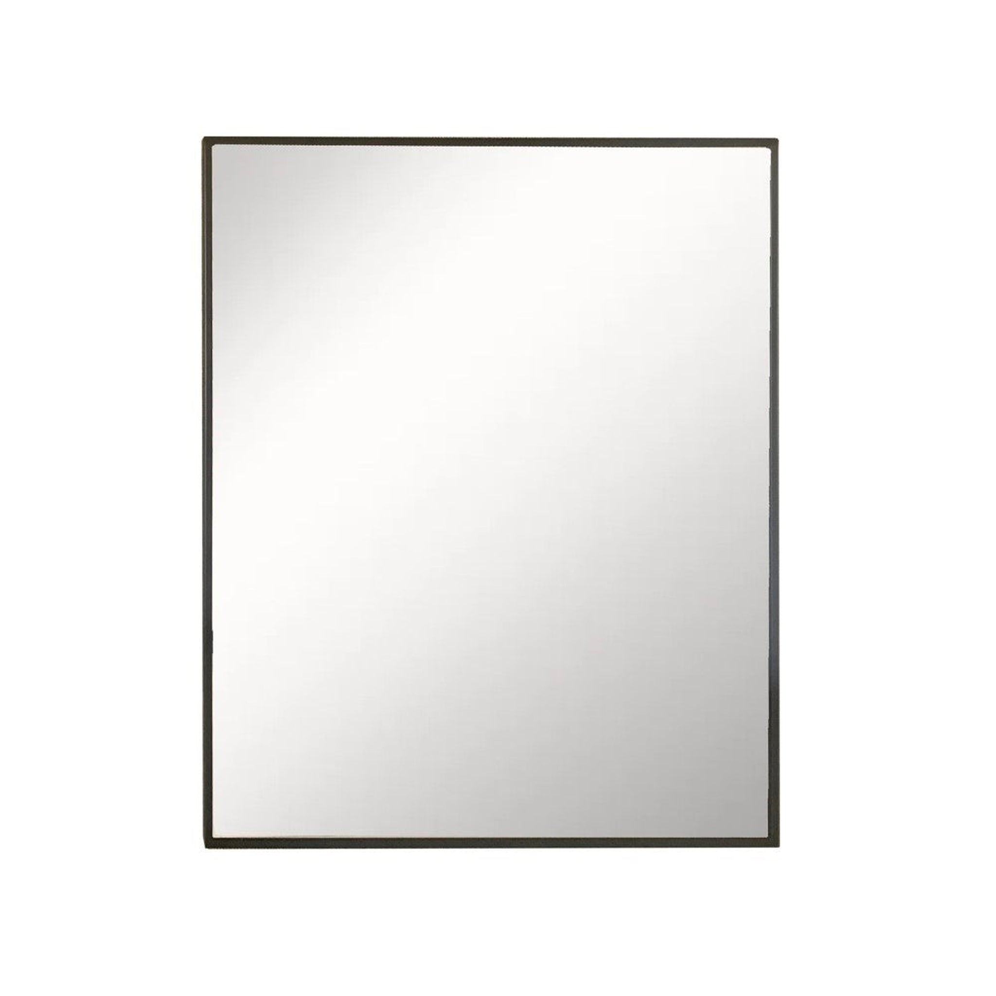 Bellaterra Home, Bellaterra Home 24" x 28" Black Rectangle Wall-Mounted Steel Framed Mirror With Straight Edges