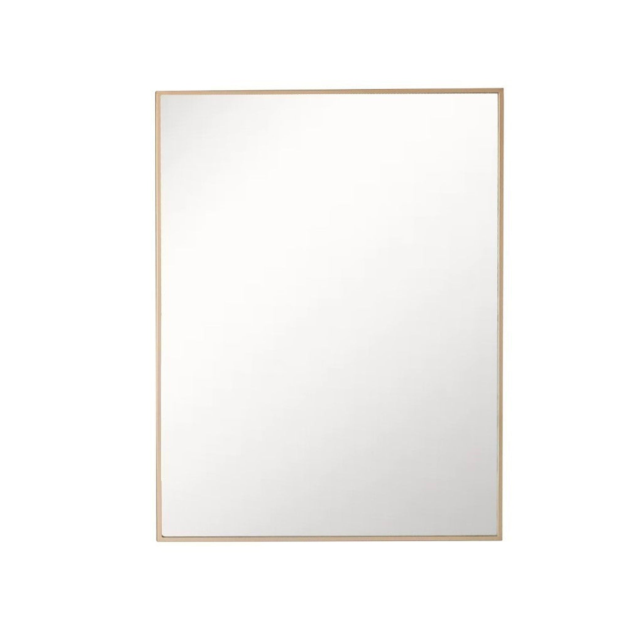 Bellaterra Home, Bellaterra Home 24" x 28" Gold Rectangle Wall-Mounted Steel Framed Mirror With Straight Edges