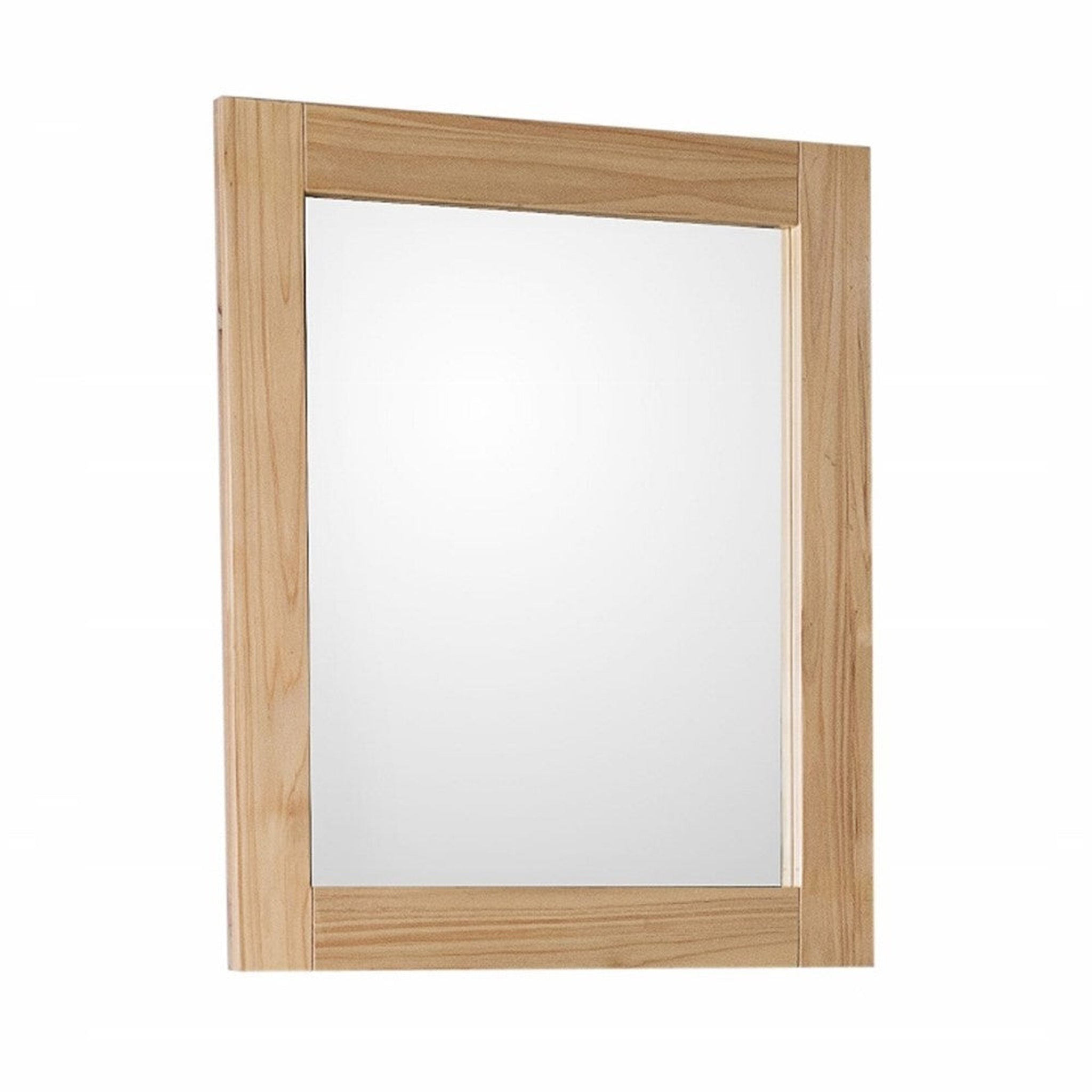 Bellaterra Home, Bellaterra Home 24" x 28" Natural Rectangle Wall-Mounted Solid Fir Wood Framed Mirror