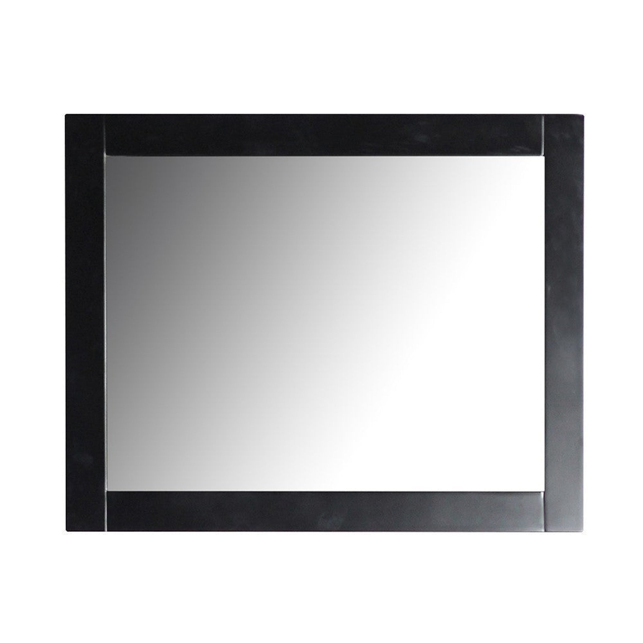 Bellaterra Home, Bellaterra Home 24" x 30" Matte Black Rectangle Wall-Mounted Solid Wood Framed Mirror