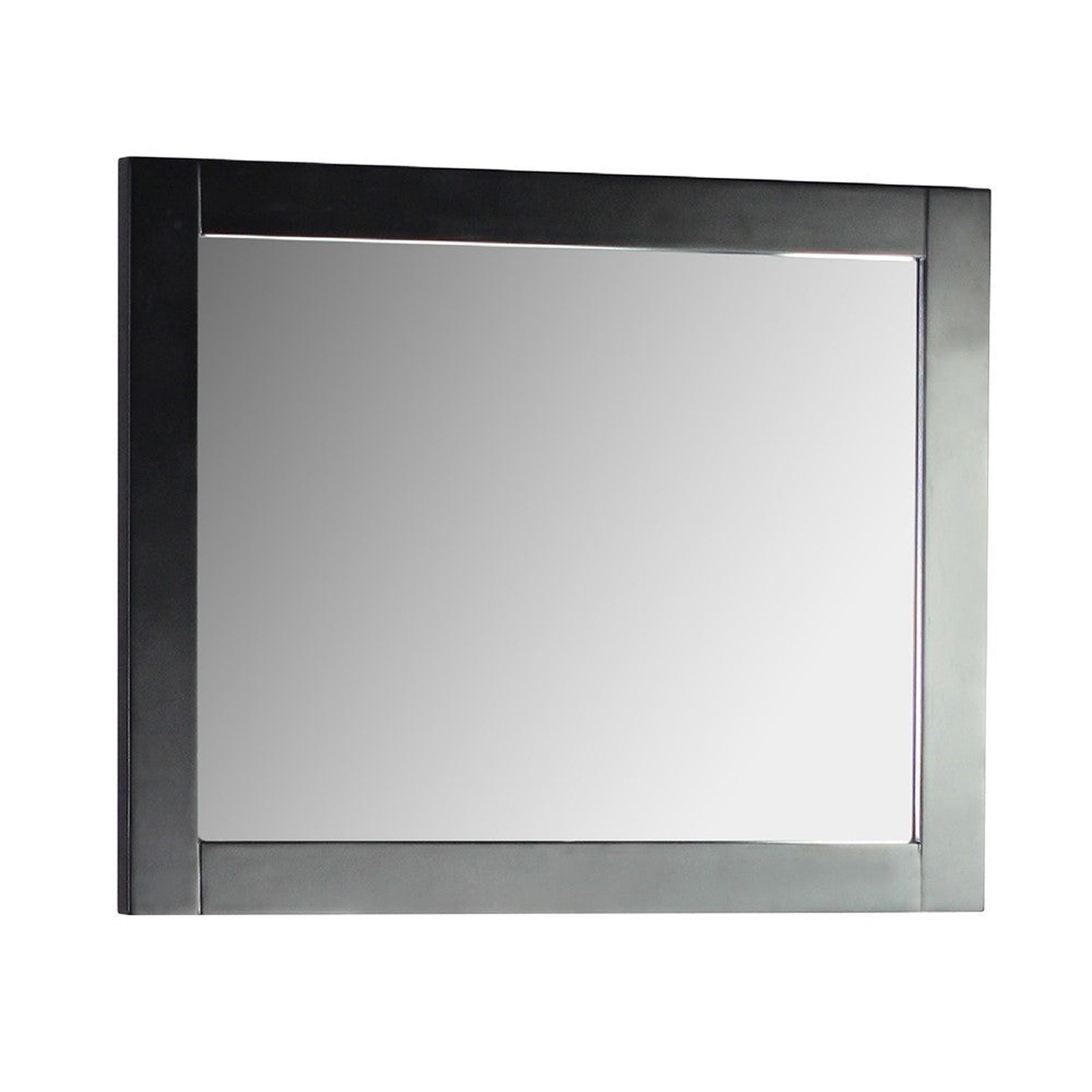 Bellaterra Home, Bellaterra Home 24" x 30" Matte Black Rectangle Wall-Mounted Solid Wood Framed Mirror