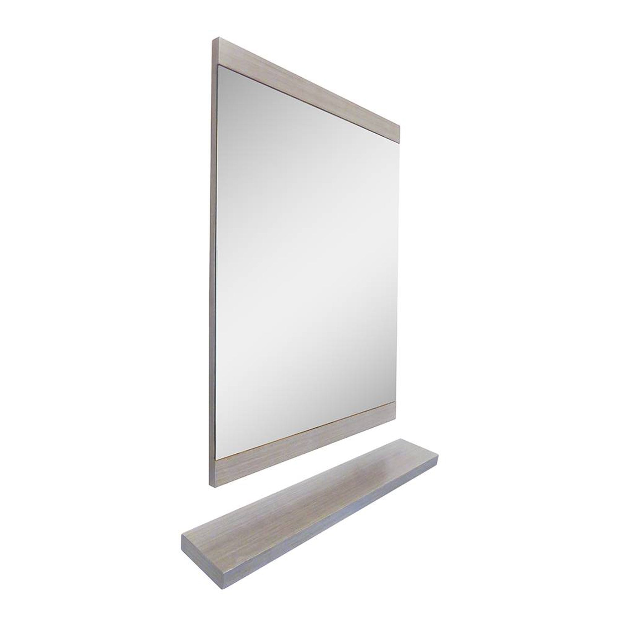 Bellaterra Home, Bellaterra Home 24" x 32" Gray Rectangle Wall-Mounted Solid Wood Framed Mirror