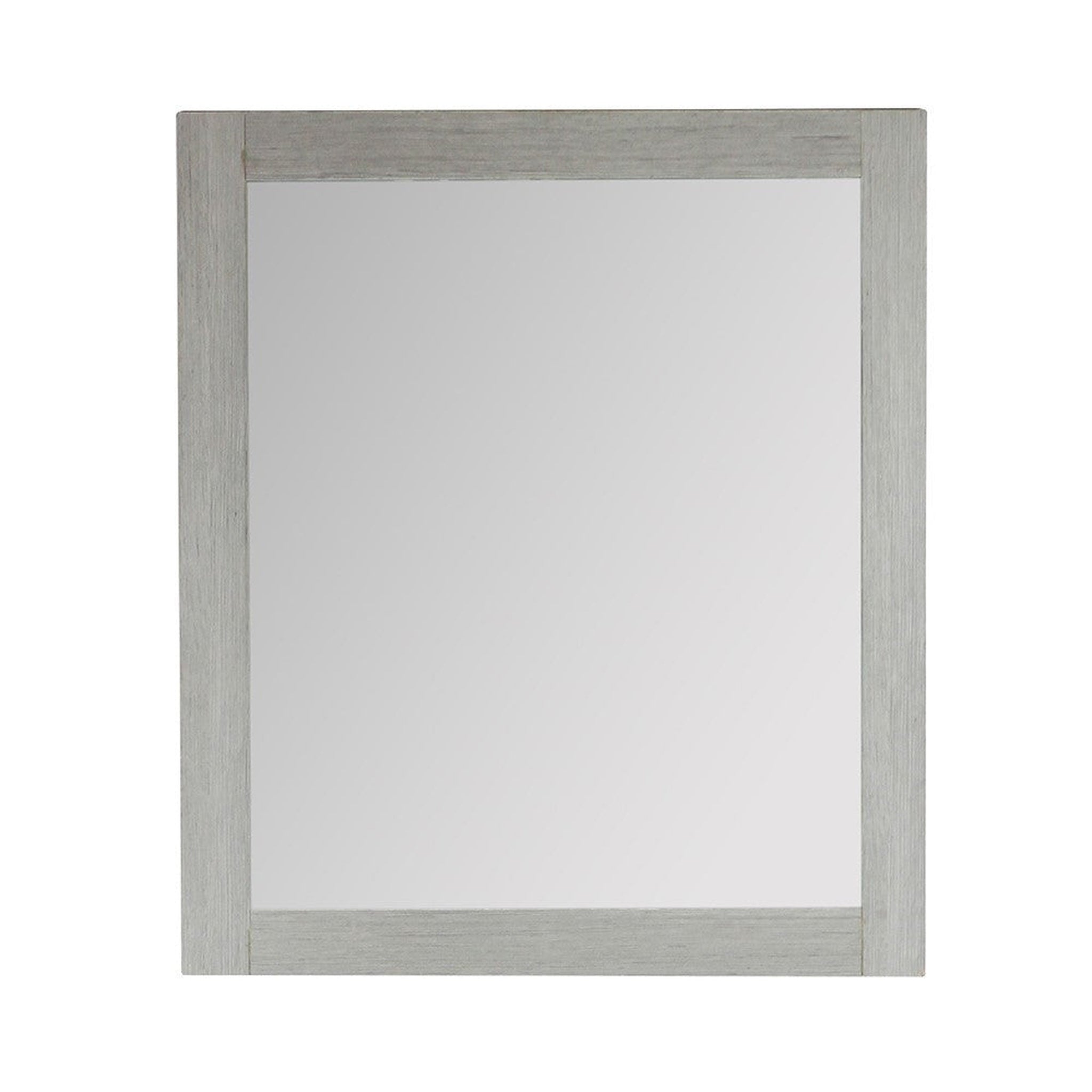 Bellaterra Home, Bellaterra Home 26" x 30" Gray Pine Rectangle Wall-Mounted Solid Wood Framed Mirror