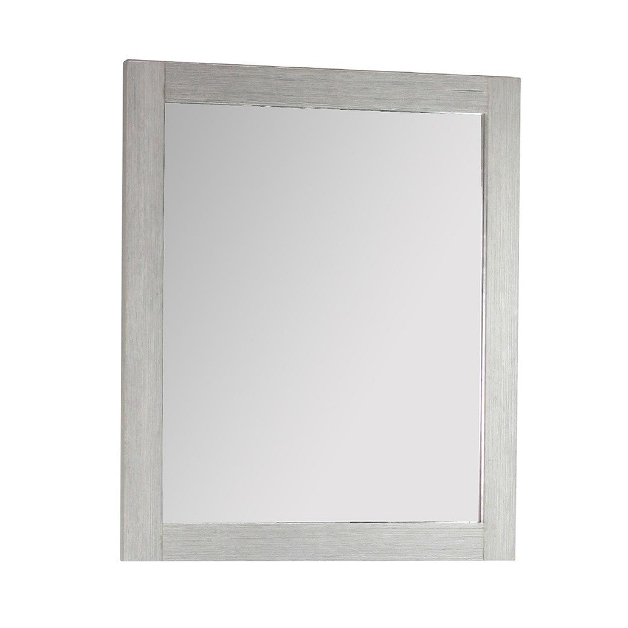 Bellaterra Home, Bellaterra Home 26" x 30" Gray Pine Rectangle Wall-Mounted Solid Wood Framed Mirror