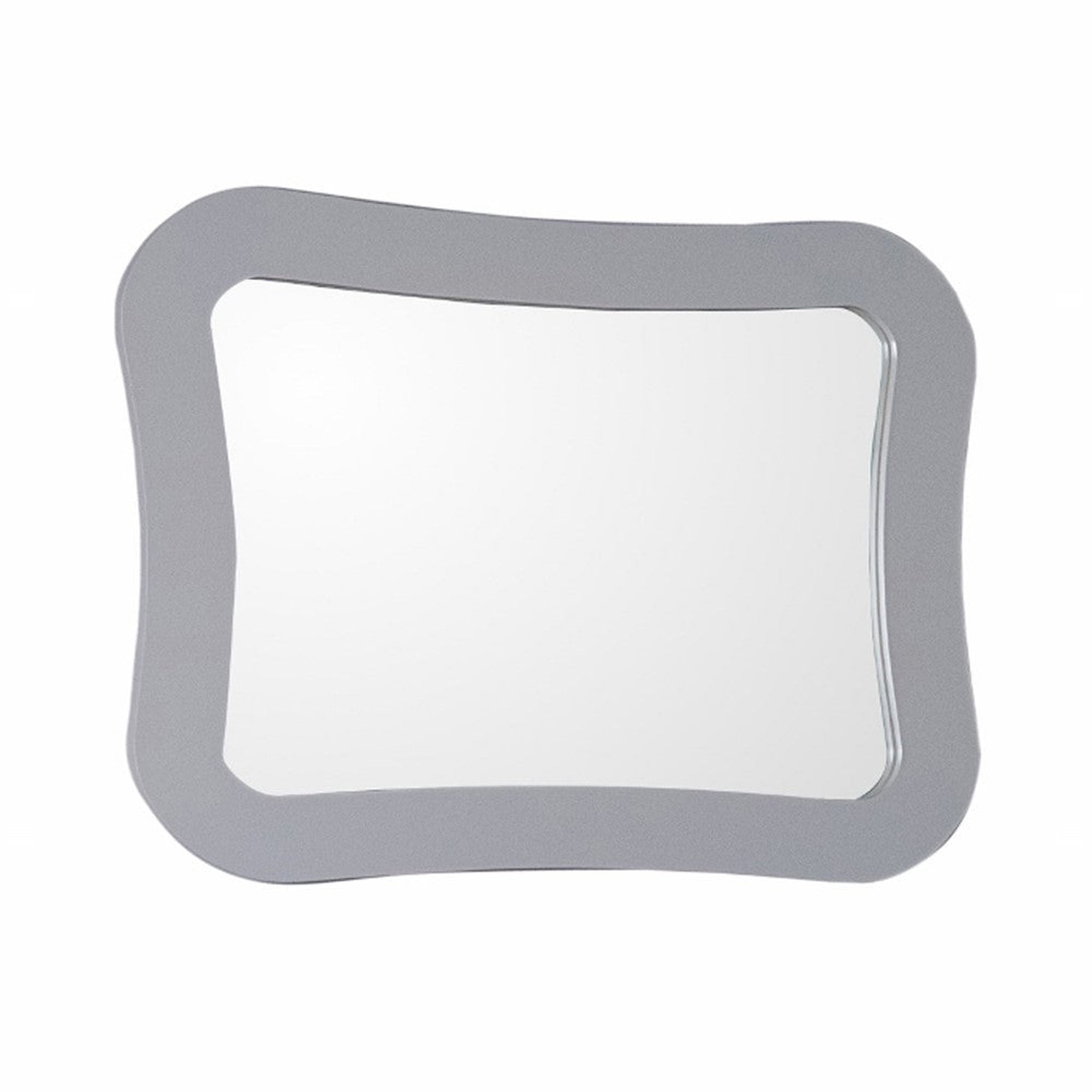 Bellaterra Home, Bellaterra Home 28" x 22" Light Gray Rectangle Wall-Mounted Wood Framed Mirror