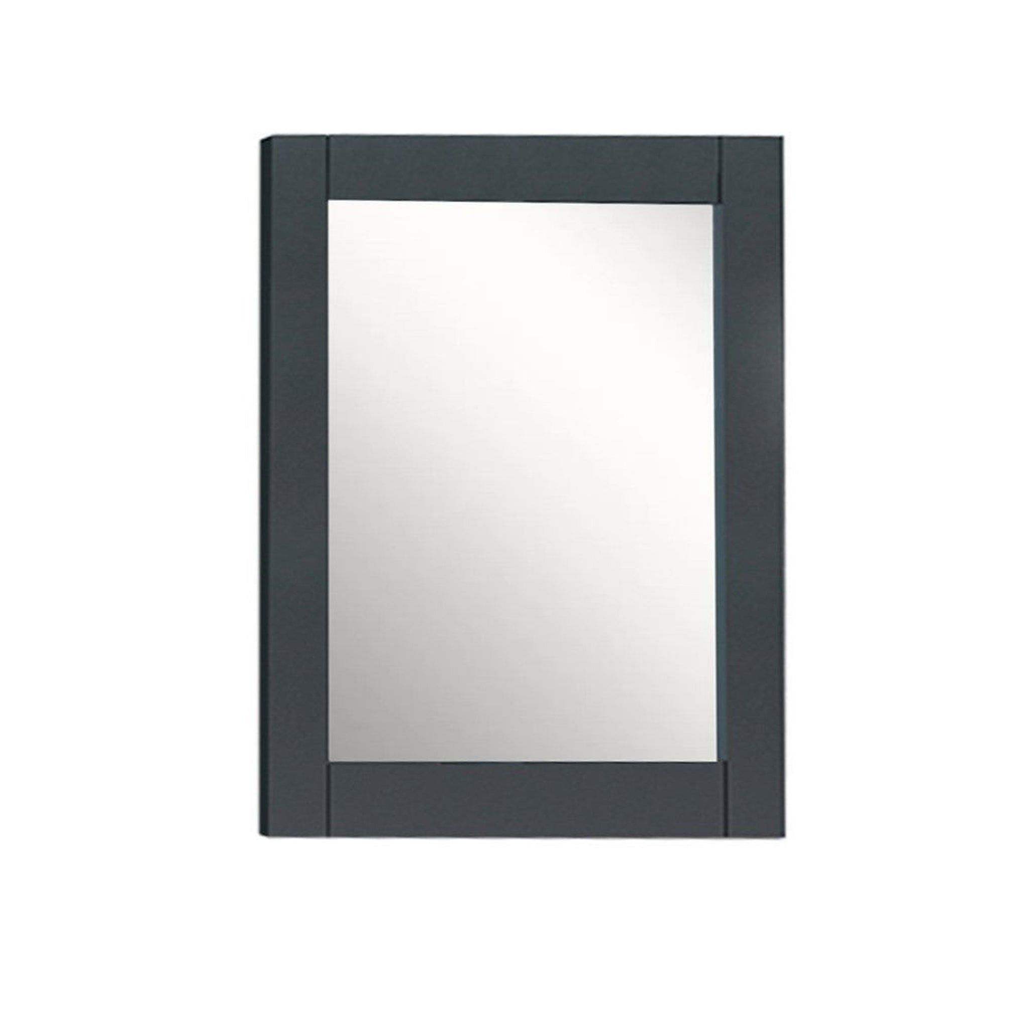 Bellaterra Home, Bellaterra Home 28" x 30" Dark Gray Rectangle Wall-Mounted Wood Framed Mirror