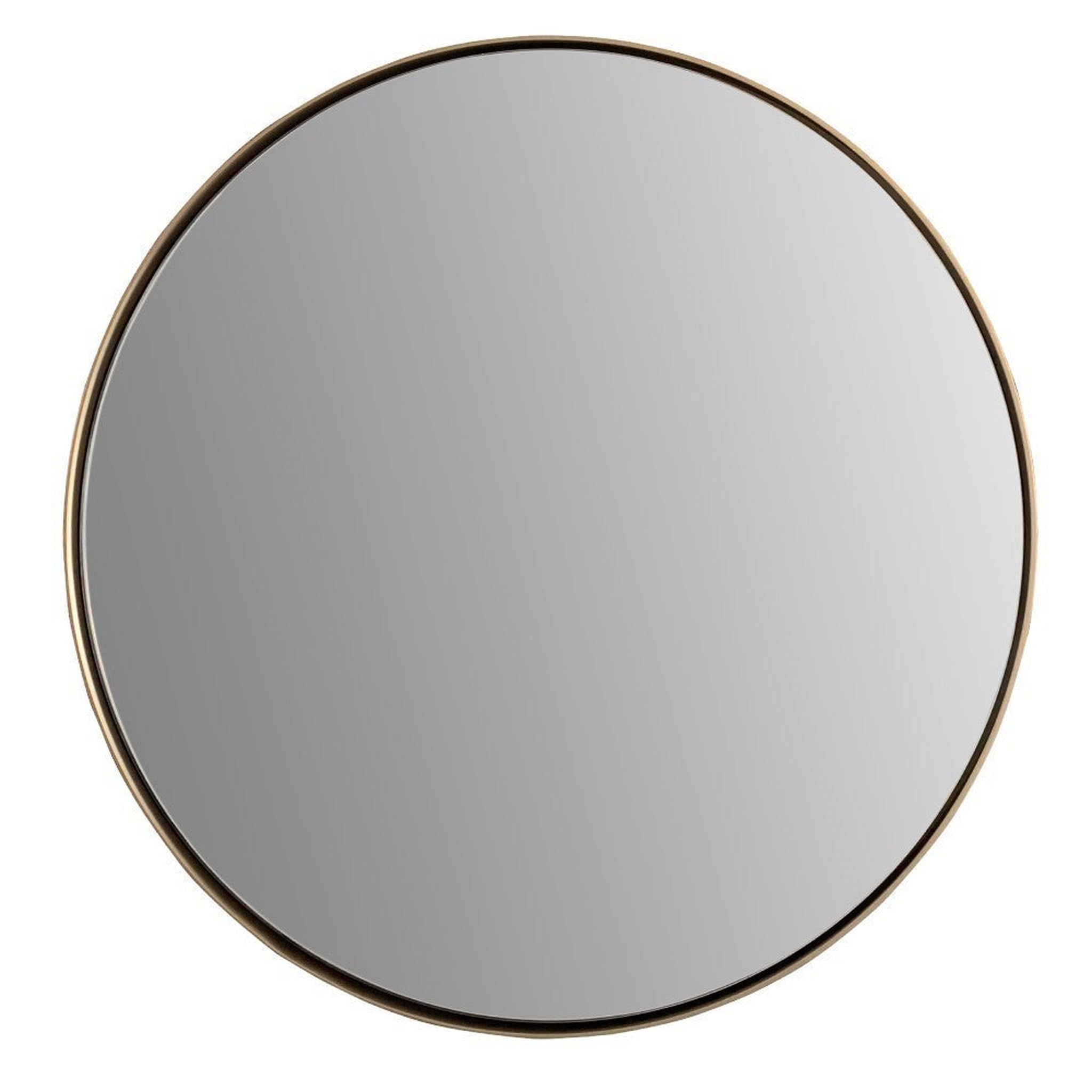 Bellaterra Home, Bellaterra Home 29" Gold Round Wall-Mounted Steel Framed Mirror