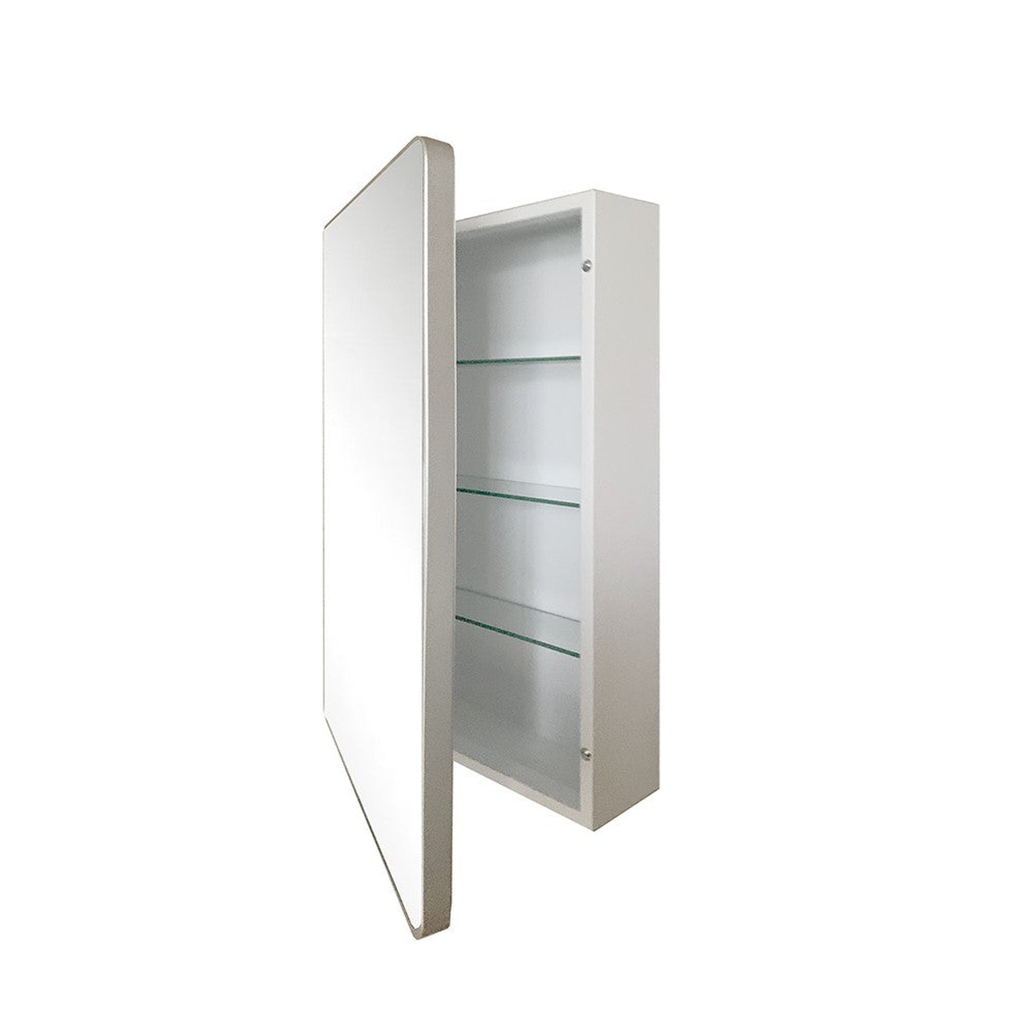 Bellaterra Home, Bellaterra Home 29" x 18" Silver Rectangle Wall-Mounted Steel Framed Mirror Medicine Cabinet