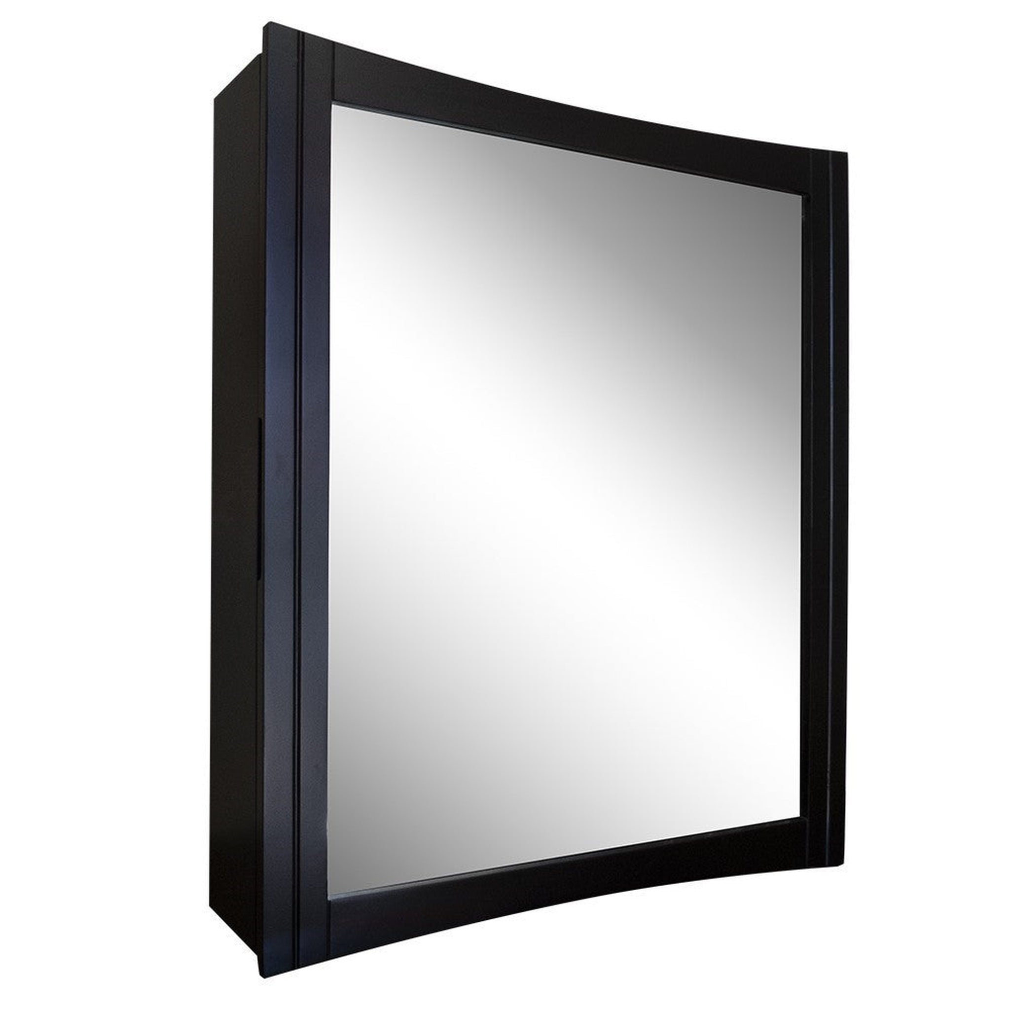 Bellaterra Home, Bellaterra Home 30" x 35" Dark Mahogany Rectangle Wall-Mounted Solid Wood Framed Mirror Cabinet