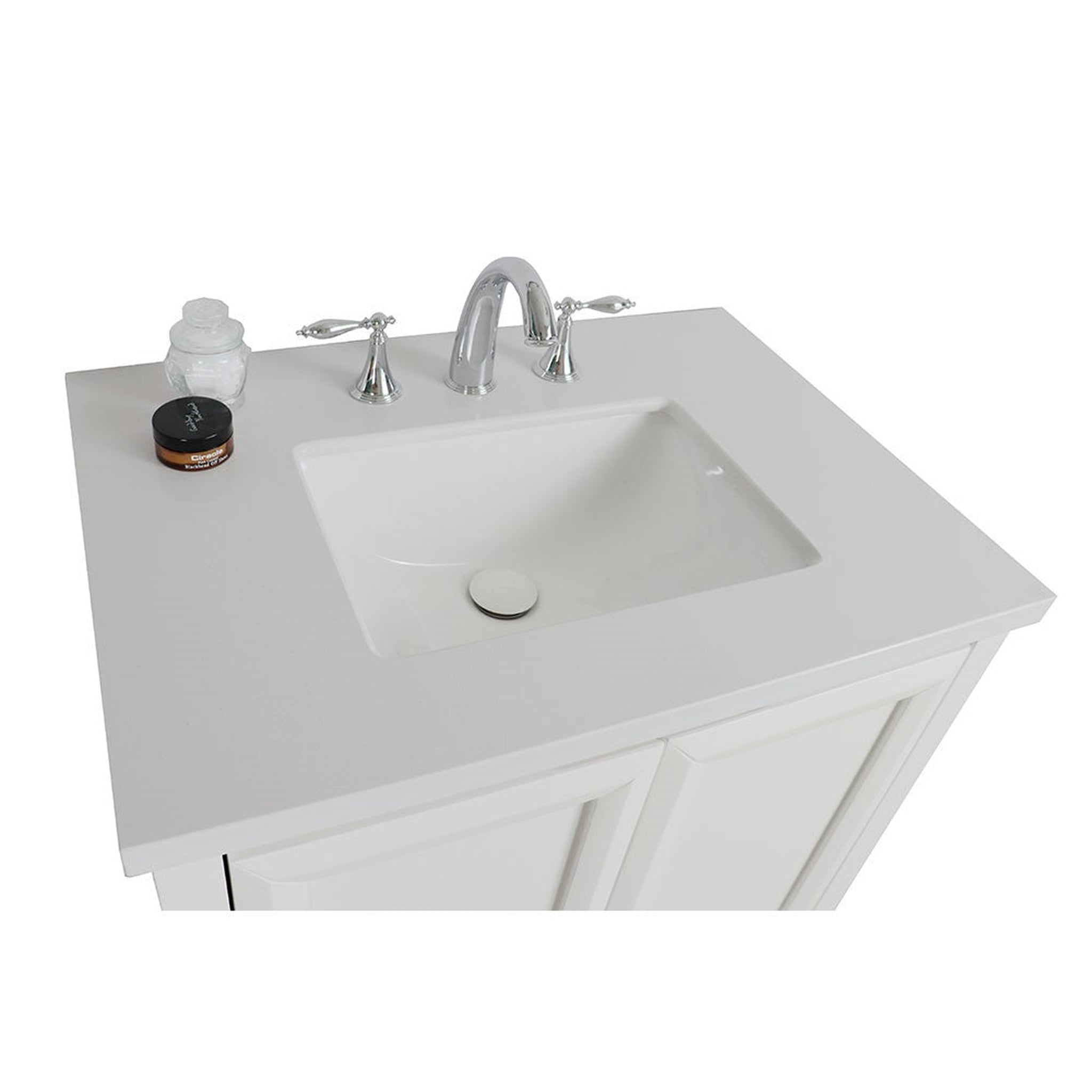 Bellaterra Home, Bellaterra Home 31" 2-Door White Freestanding Vanity Set With White Ceramic Undermount Sink and White Quartz Top