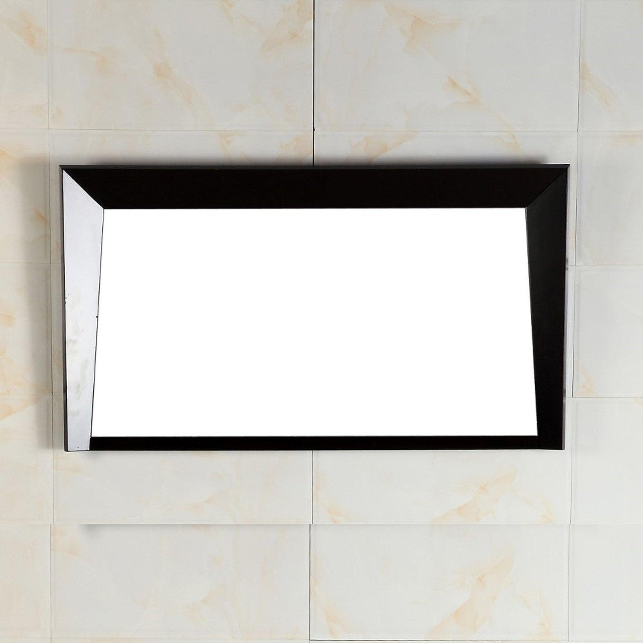 Bellaterra Home, Bellaterra Home 46" x 26" Dark Espresso Angled Wall-Mounted Solid Wood Framed Mirror