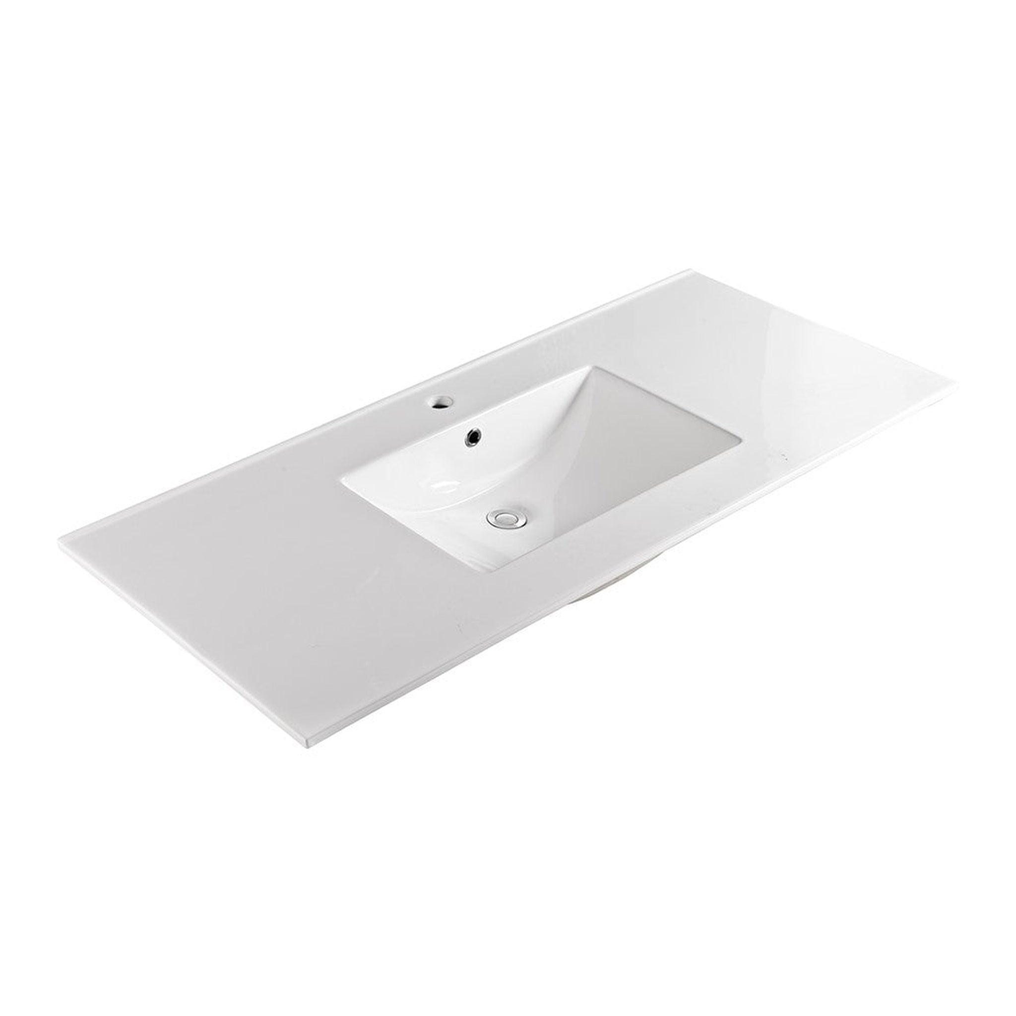 Bellaterra Home, Bellaterra Home 49" x 22" Ceramic Single Hole Vanity Top With Integrated Rectangular Sink and Overflow