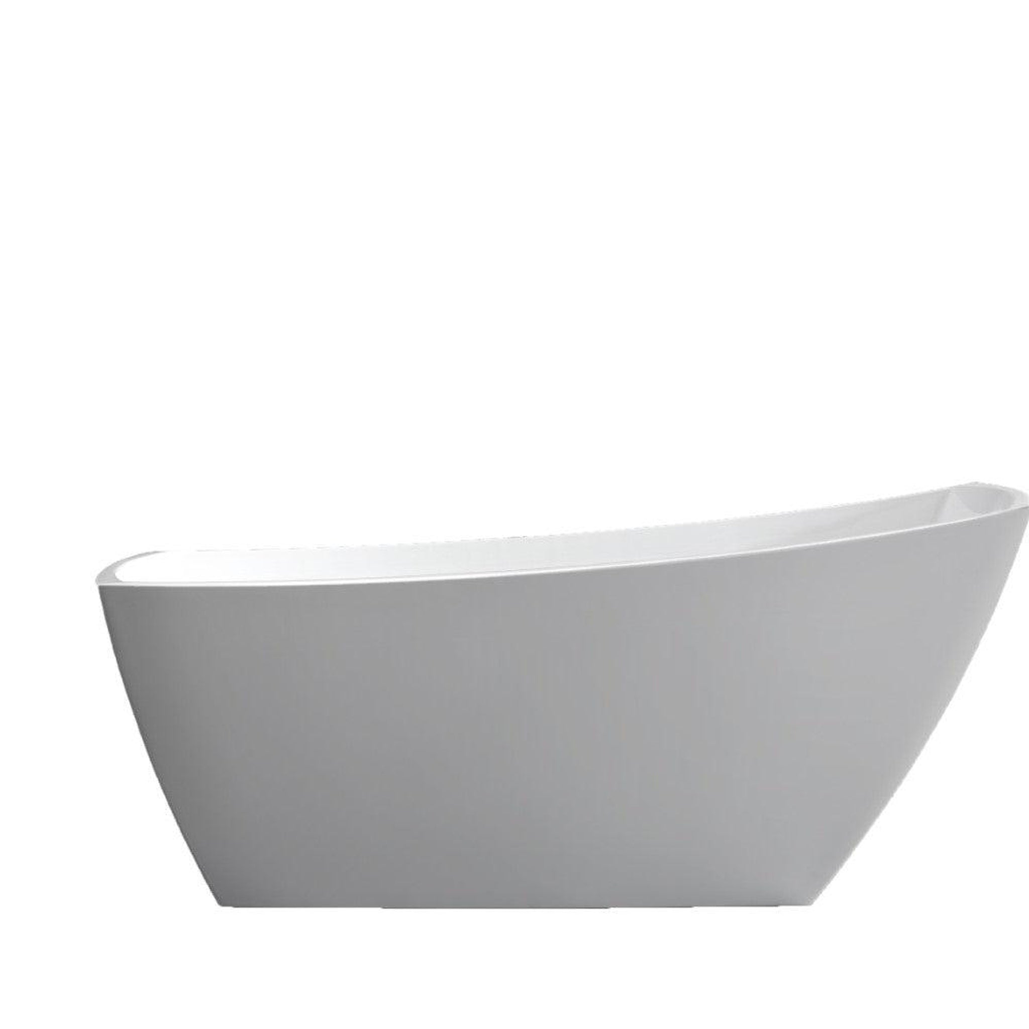 Bellaterra Home, Bellaterra Home Albi 67" x 28" White Rectangle Acrylic Freestanding Slipper Soaking Bathtub