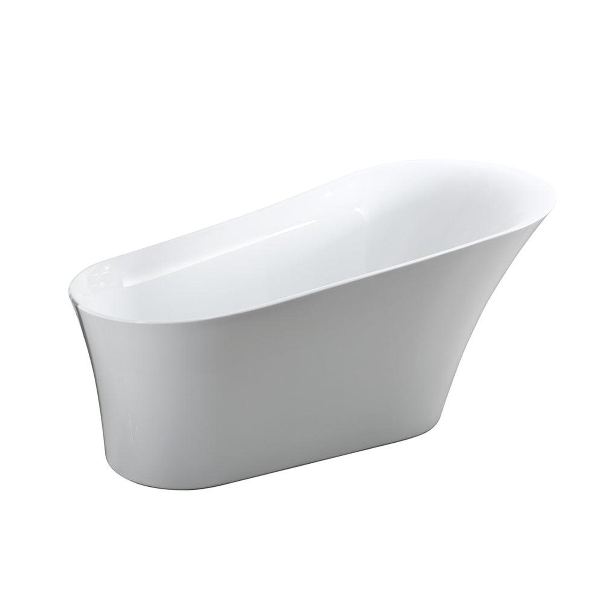 Bellaterra Home, Bellaterra Home Arezzo 67" x 32" Glossy White Oval Acrylic Freestanding Slipper Soaking Bathtub