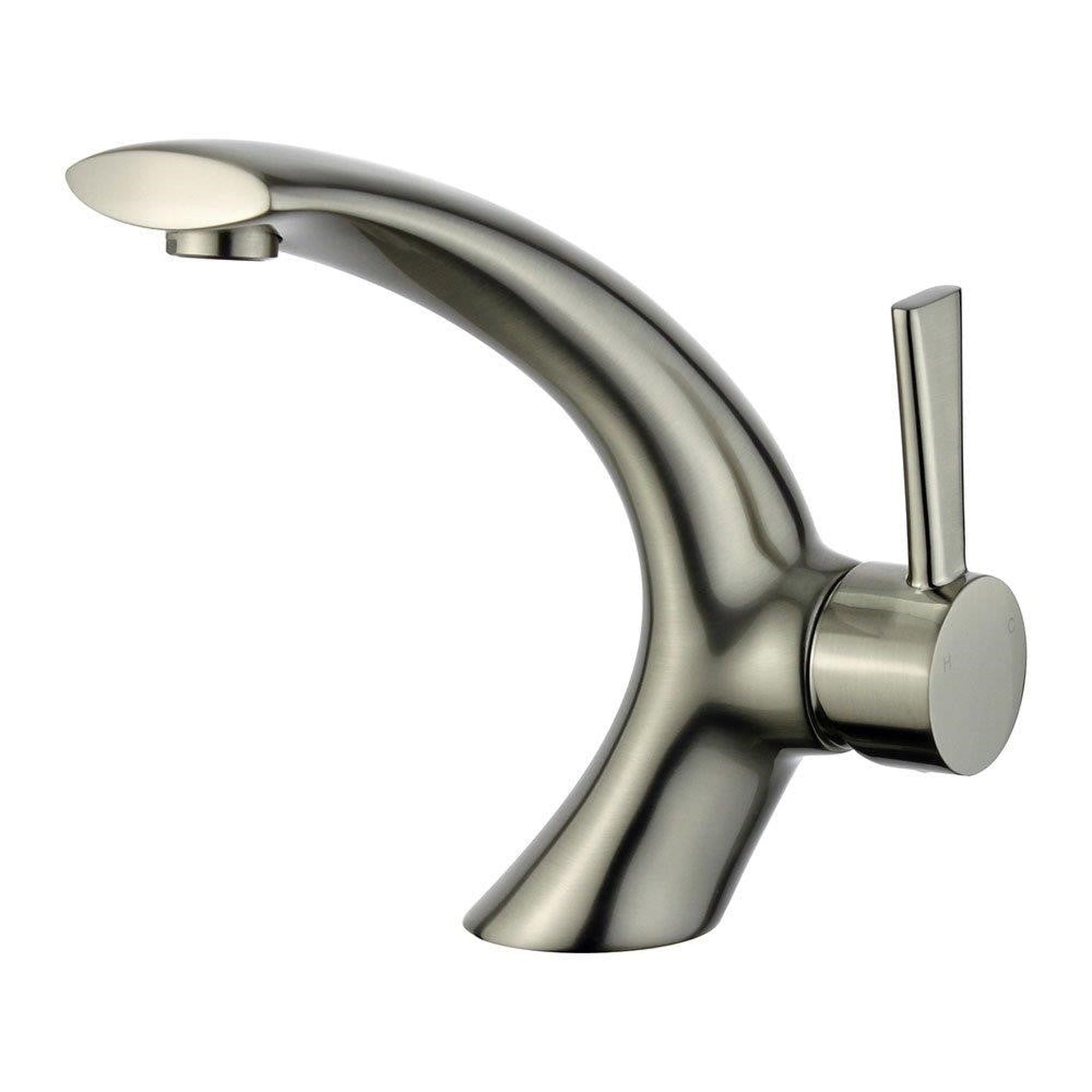 Bellaterra Home, Bellaterra Home Bilbao 7" Single-Hole and Single Handle Brushed Nickel Bathroom Faucet With Overflow Drain