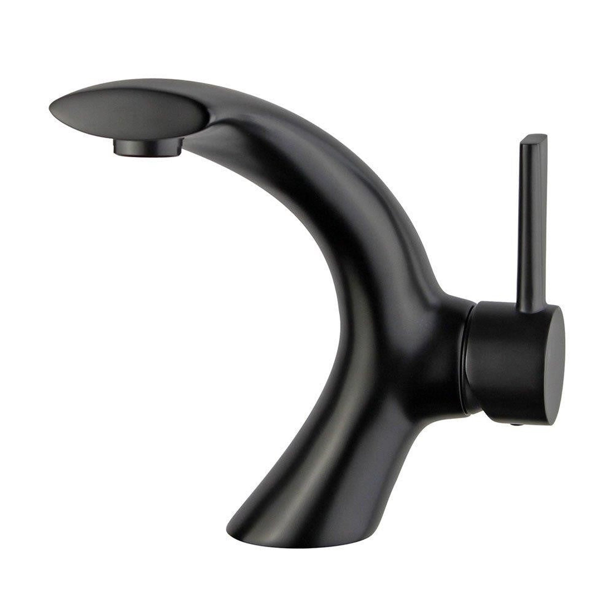 Bellaterra Home, Bellaterra Home Bilbao 7" Single-Hole and Single Handle New Black Bathroom Faucet