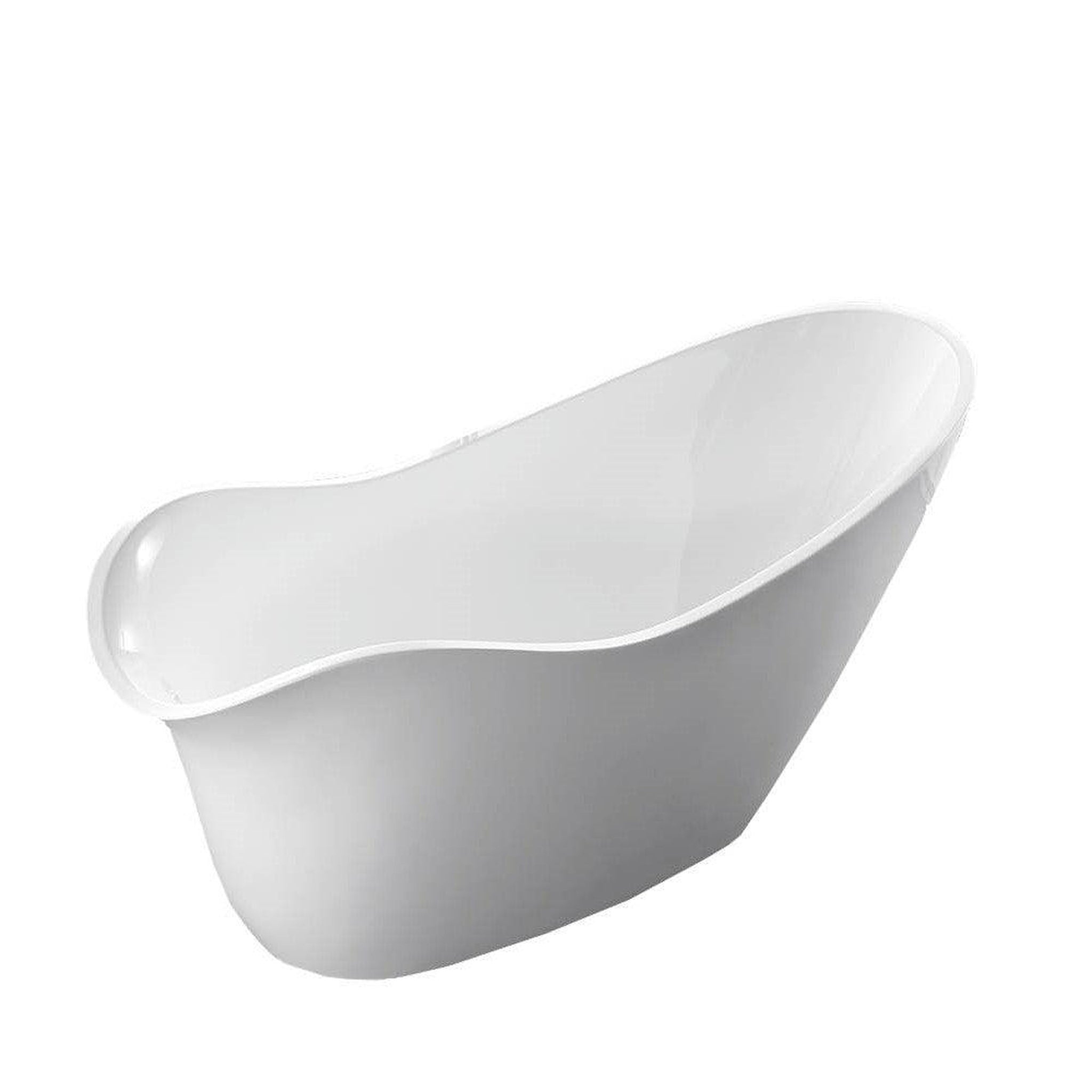 Bellaterra Home, Bellaterra Home Colmar 69" x 31" White Oval Acrylic Freestanding Double Slipper Soaking Bathtub