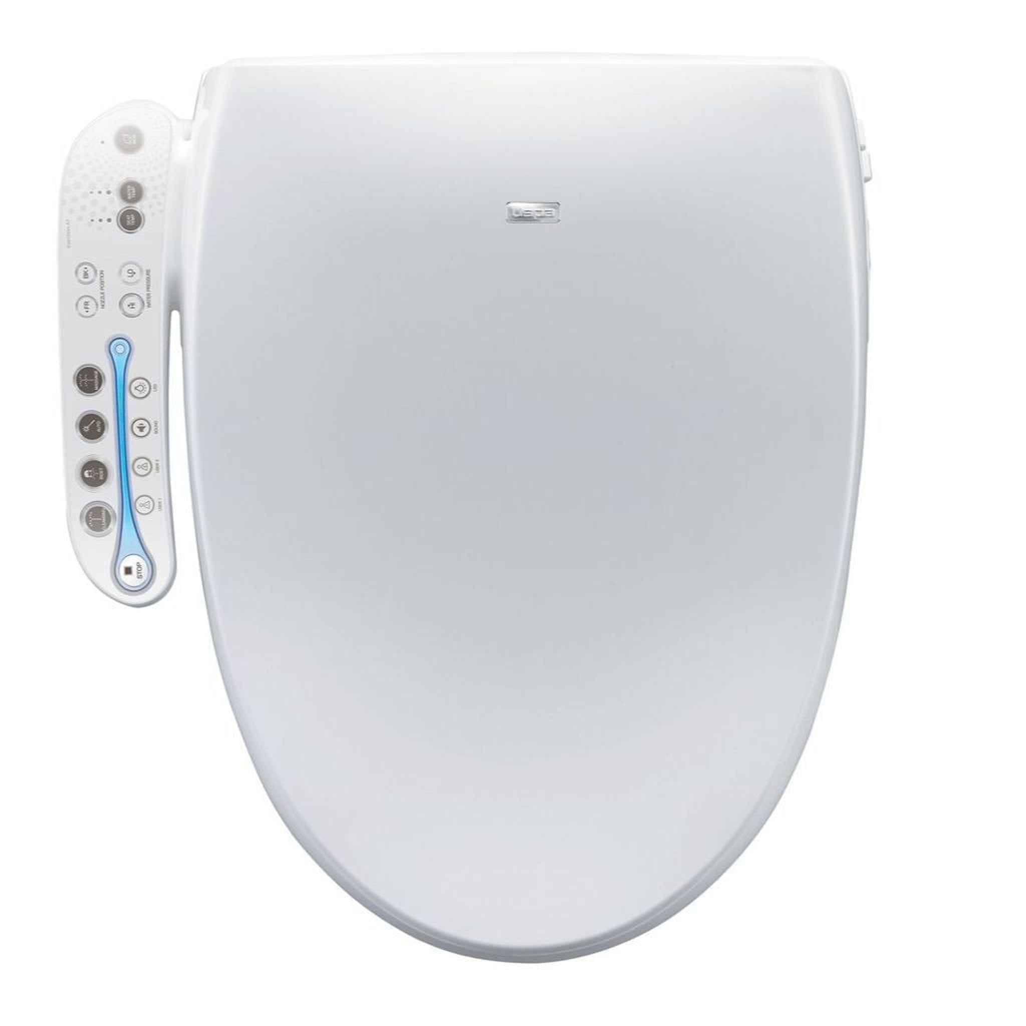 Bio Bidet, Bio Bidet A7 Aura 19" White Elongated Advanced Bidet Toilet Seat With Side Control Panel