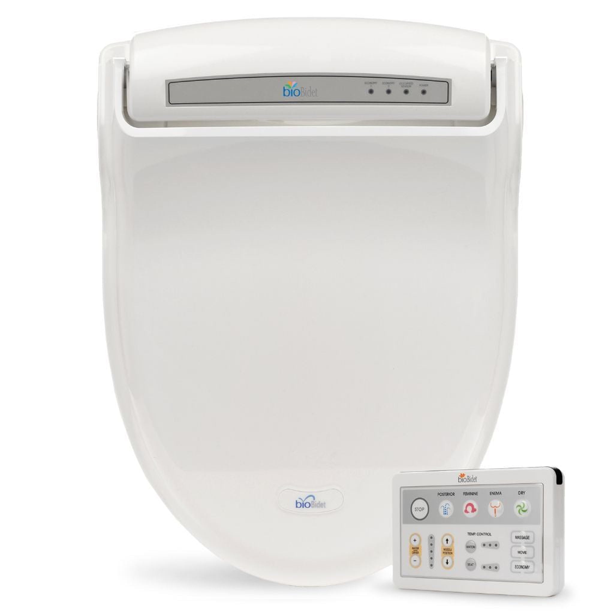 Bio Bidet, Bio Bidet BB-1000 Supreme 19" White Elongated Advanced Bidet Toilet Seat With Wireless Remote Control