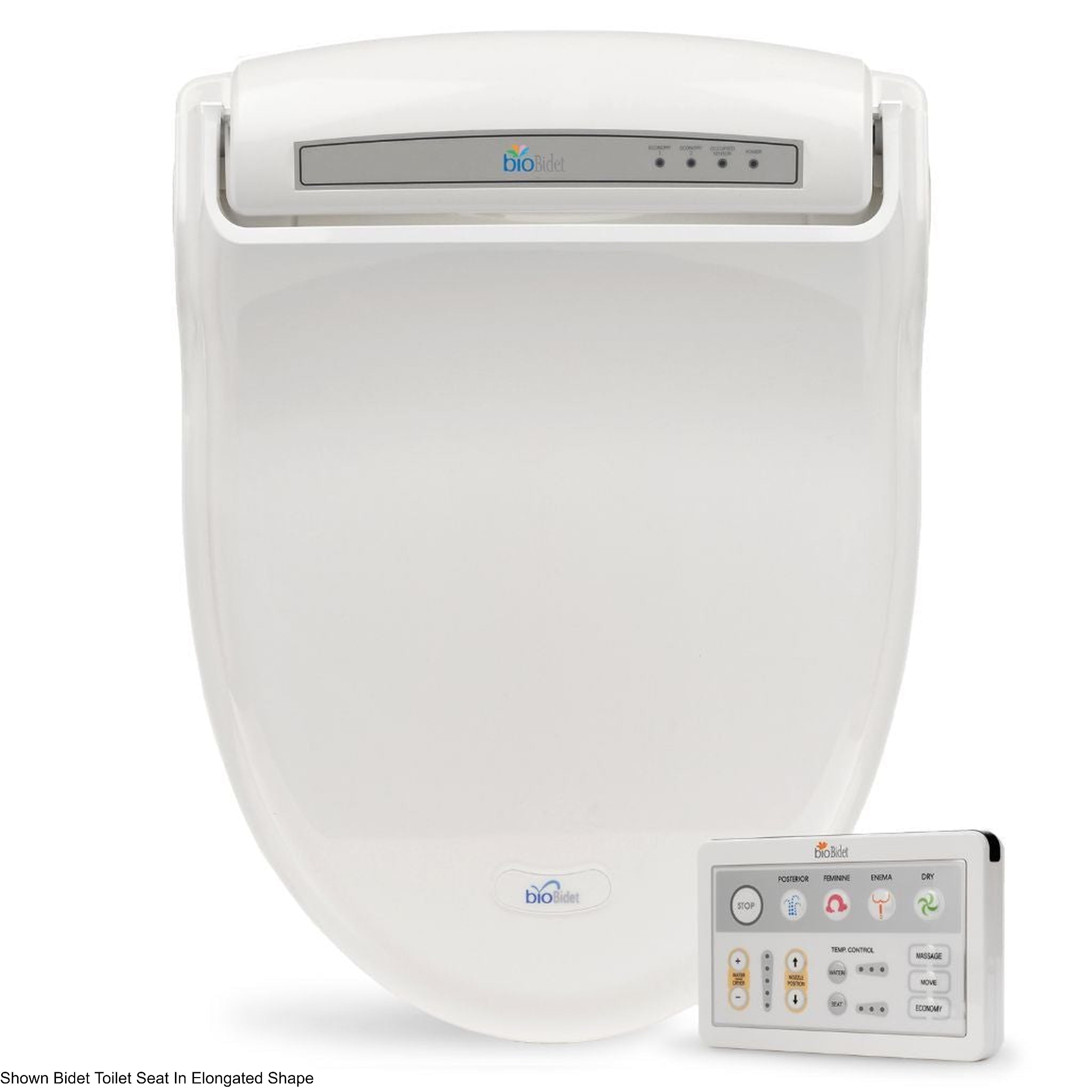 Bio Bidet, Bio Bidet BB-1000 Supreme 19" White Round Advanced Bidet Toilet Seat With Wireless Remote Control