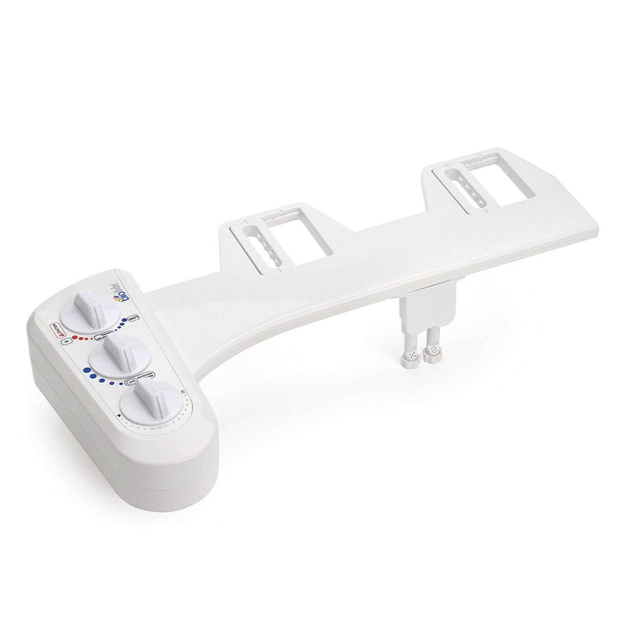 Bio Bidet, Bio Bidet BB-270 17" White Duo Non-Electric Bidet Attachment With Retractable Dual Nozzle