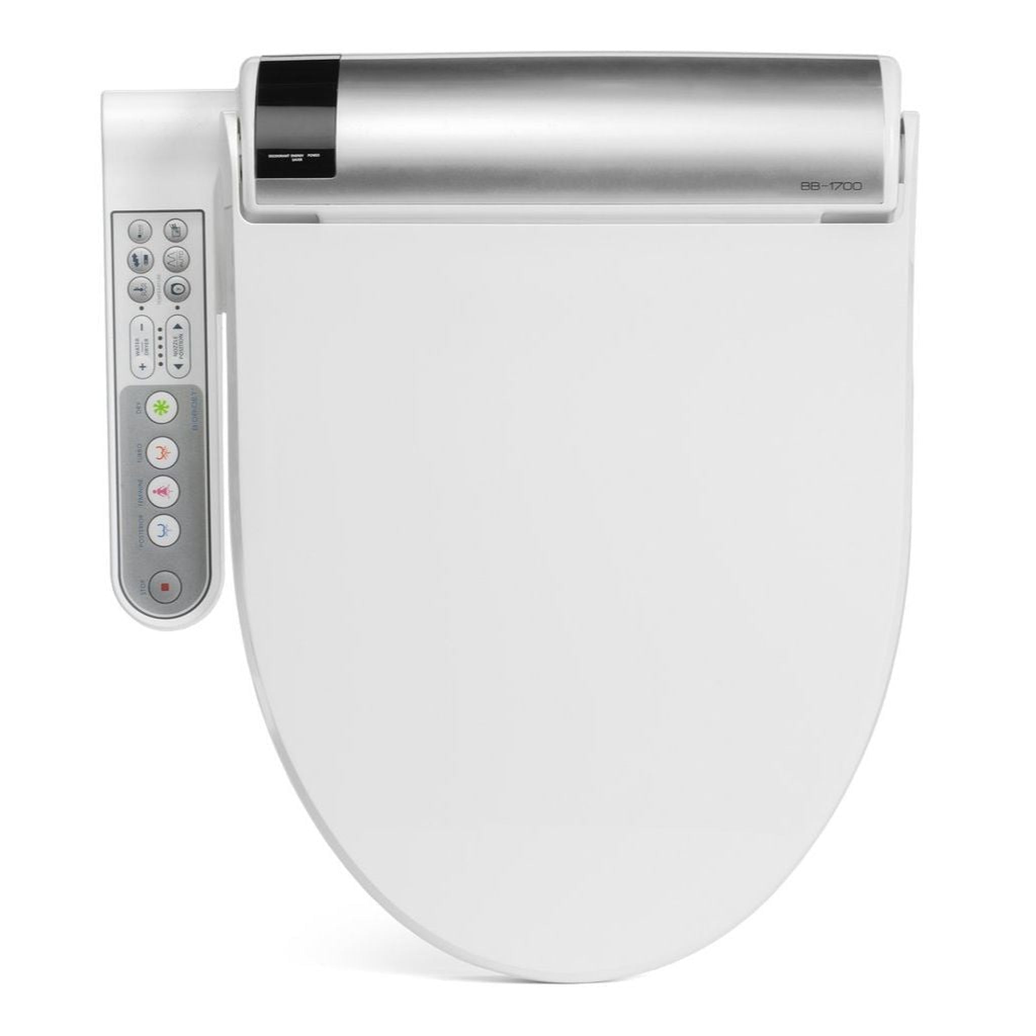 Bio Bidet, Bio Bidet Bliss BB-1700 18" White Elongated Premier Class Bidet Toilet Seat With Side Control Panel