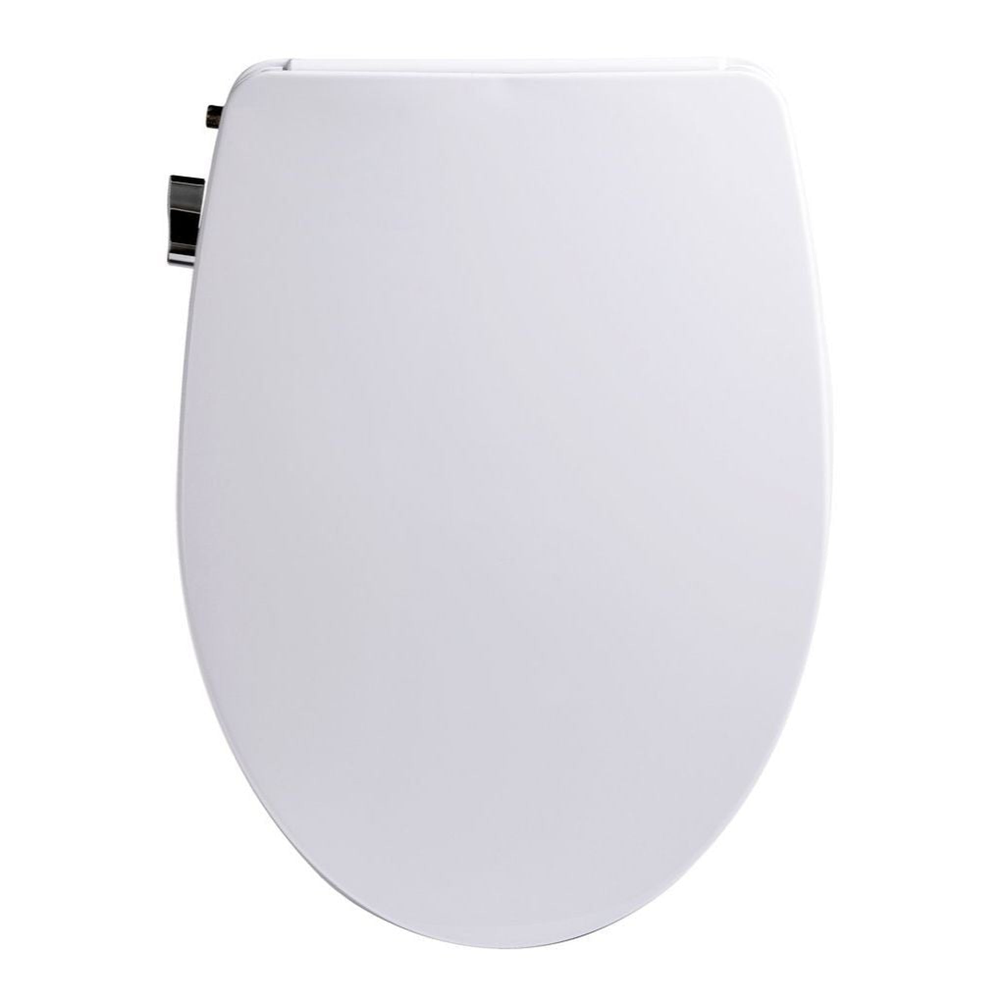 Bio Bidet, Bio Bidet Slim Zero 14" White Elongated Non-Electric Bidet Toilet Seat With Night Light, Dual Nozzle And Built-in Side Lever