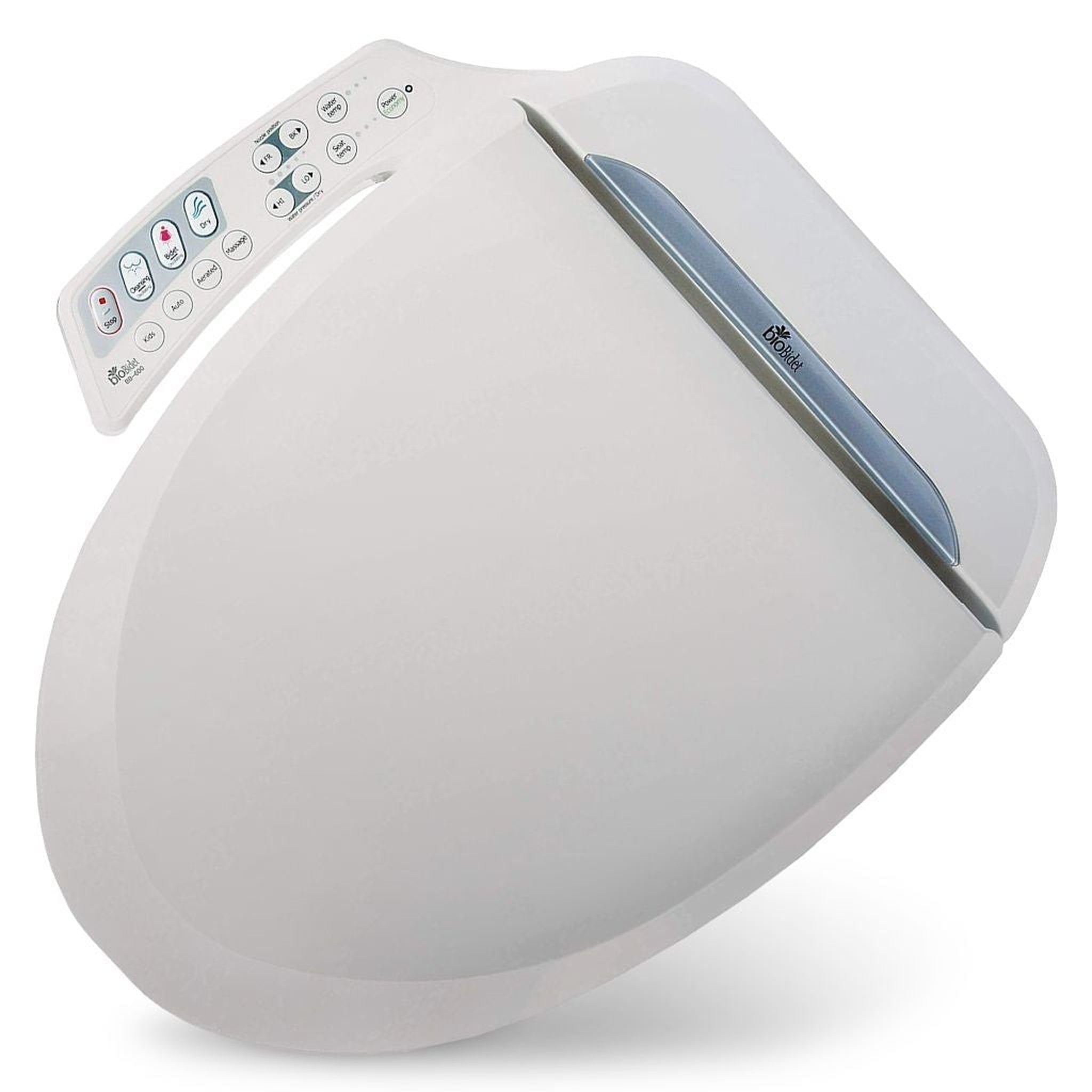 Bio Bidet, Bio Bidet Ultimate BB-600 18" White Elongated Advanced Bidet Toilet Seat With Side Control Panel