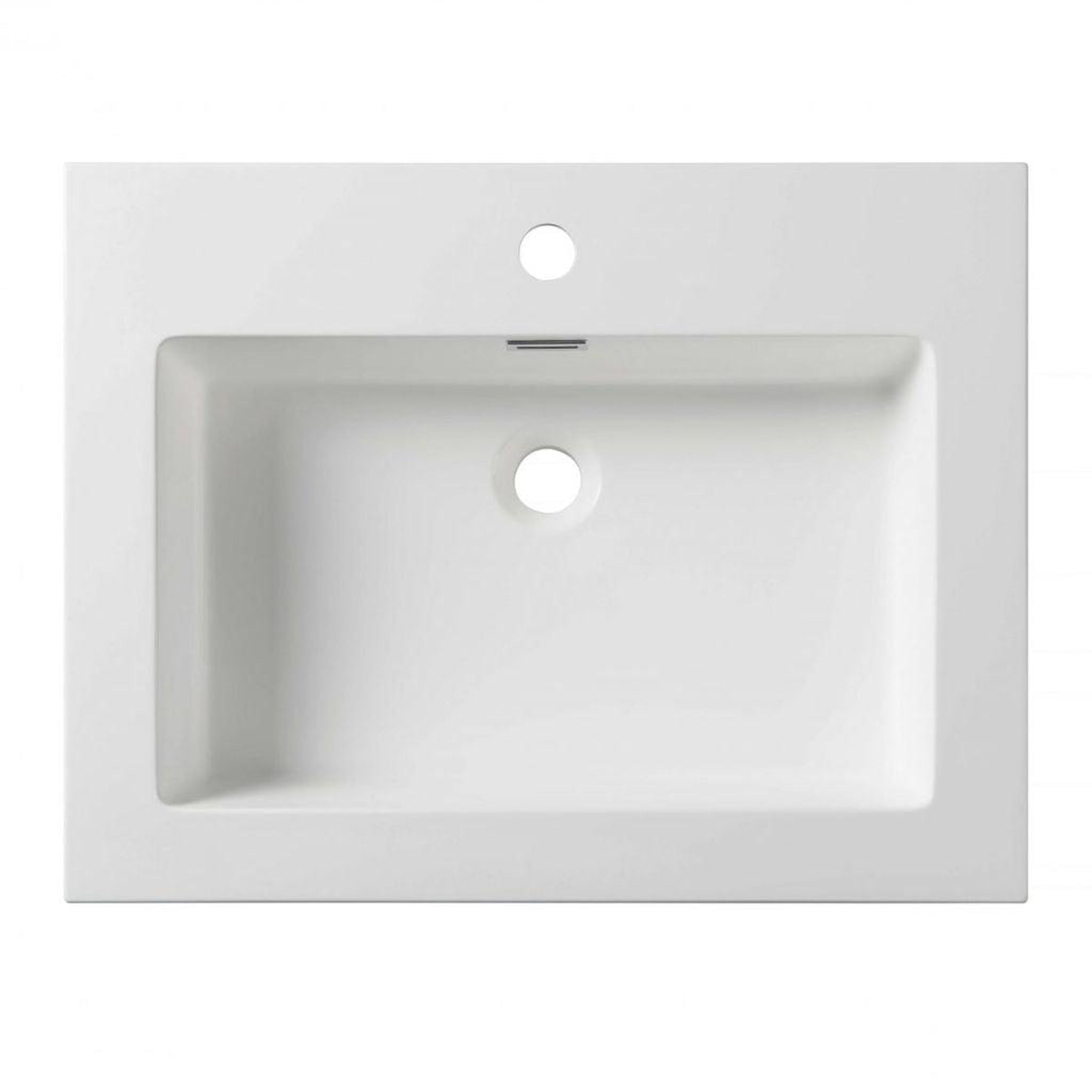 Blossom, Blossom 20" x 18" White Rectangular Acrylic Vanity Top With Integrated Single Sink And Overflow