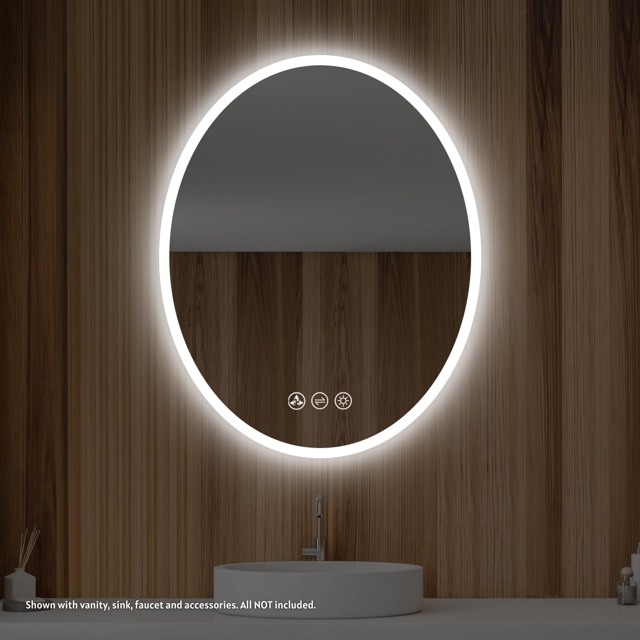 Blossom, Blossom 20" x 30" Wall-Mounted Oval LED Mirror