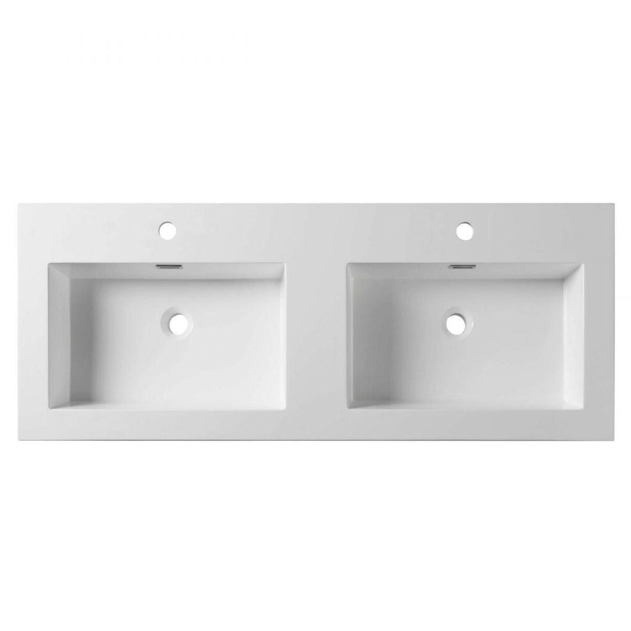 Blossom, Blossom 48" x 18" White Rectangular Acrylic Vanity Top With Integrated Double Sink And Overflow