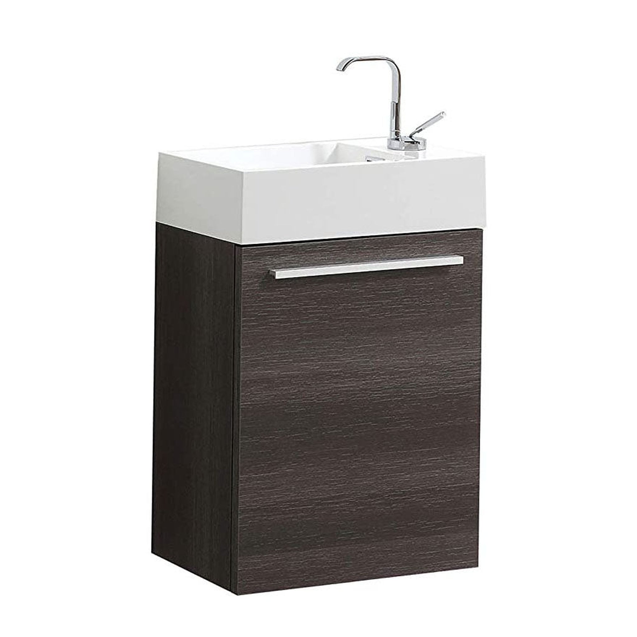 Blossom, Blossom Colmar 18" 1-Door Dark Oak Wall-Mounted Vanity With Acrylic Top And Integrated Single Sink