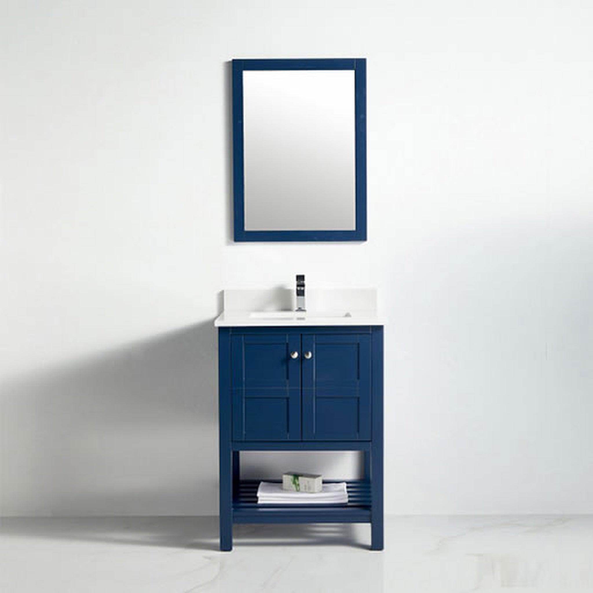 US Bath Store, BNK BCB1124 Austin Navy Blue Vanity Only Two Door One Drawer Soft Close