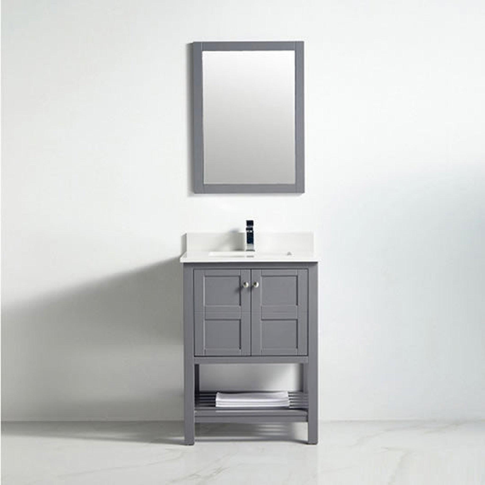 US Bath Store, BNK BCB1124 Austin Rock Grey Vanity Only Two Door One Drawer Soft Close