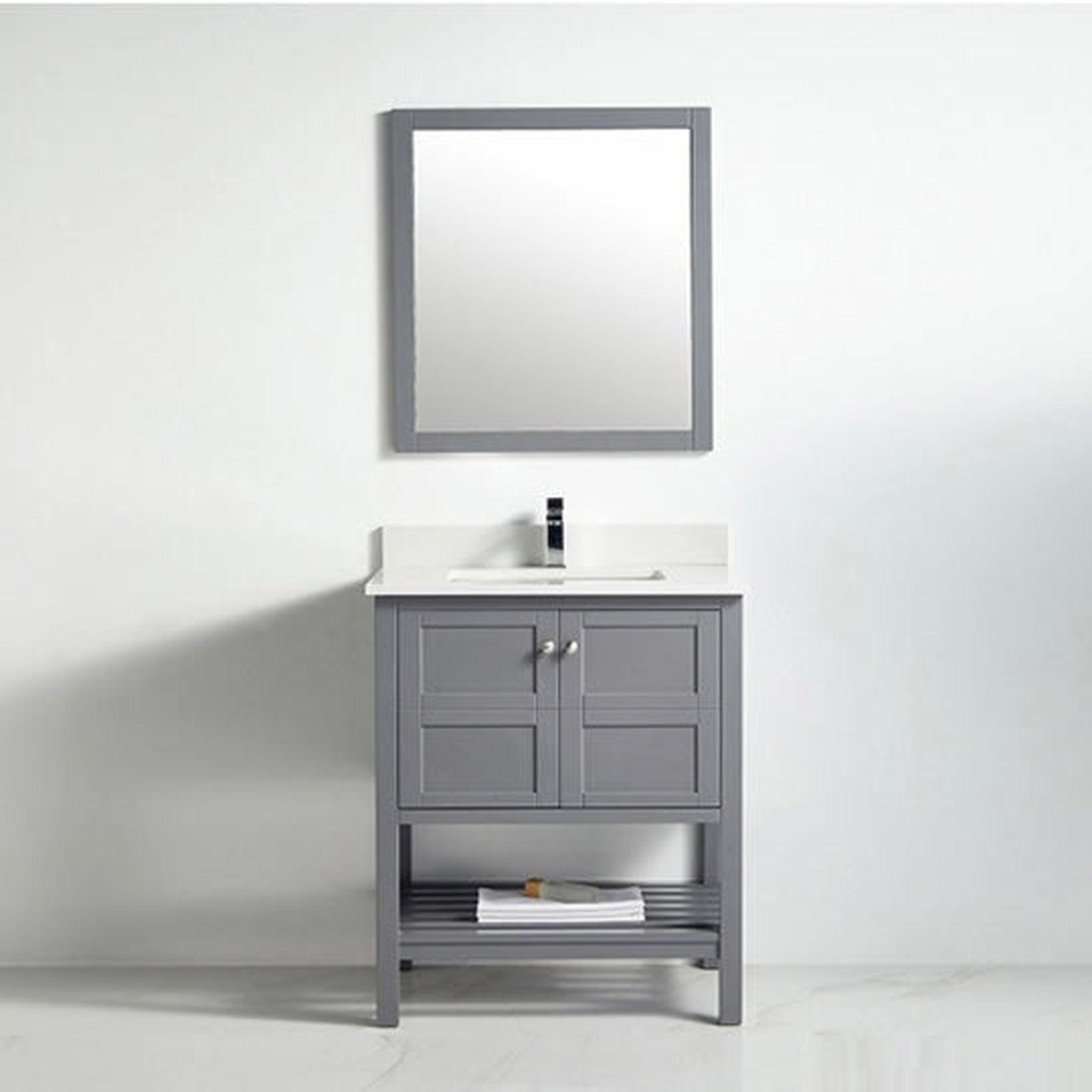 US Bath Store, BNK BCB1130 Austin Rock Grey Vanity Only Two Door One Drawer Soft Close