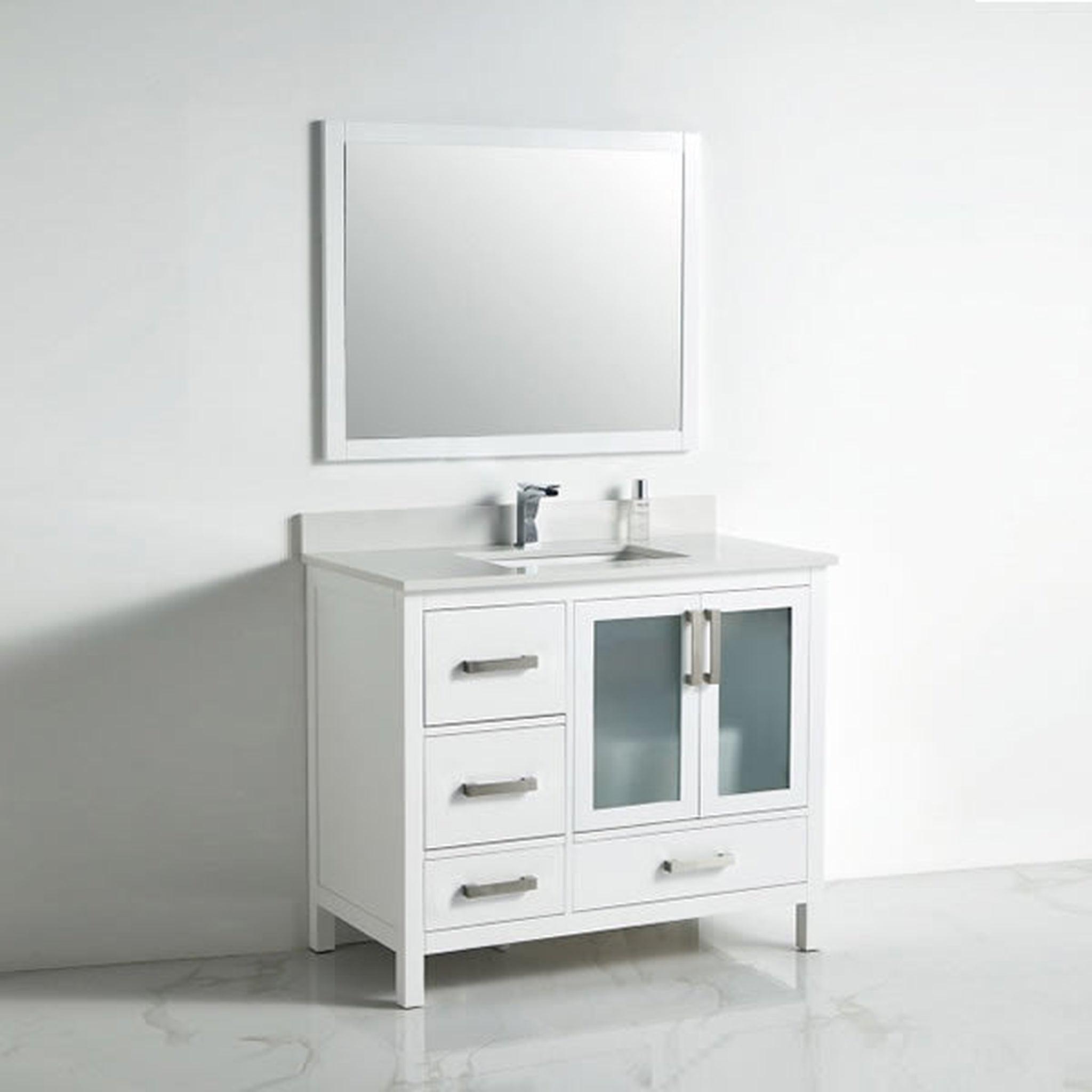 US Bath Store, BNK BCB1342L Berlin Vanity Only Two-Door Three Left Drawer Soft Close