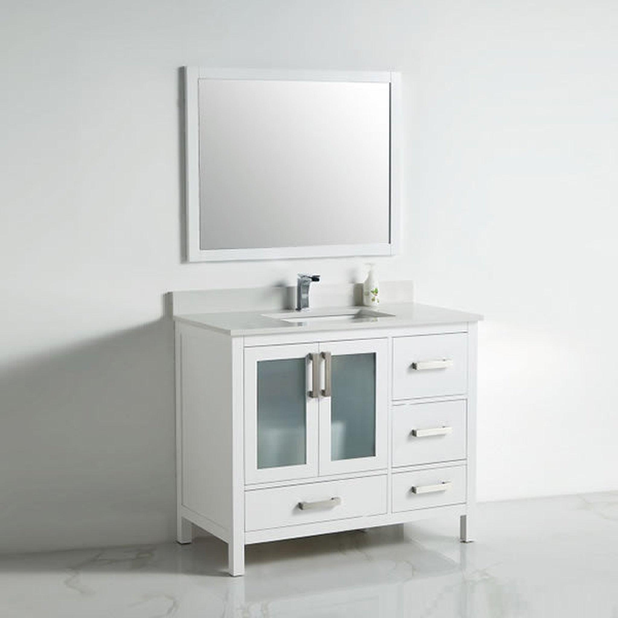 US Bath Store, BNK BCB1342R Berlin Vanity Only Two-Door Three Right Drawer Soft Close