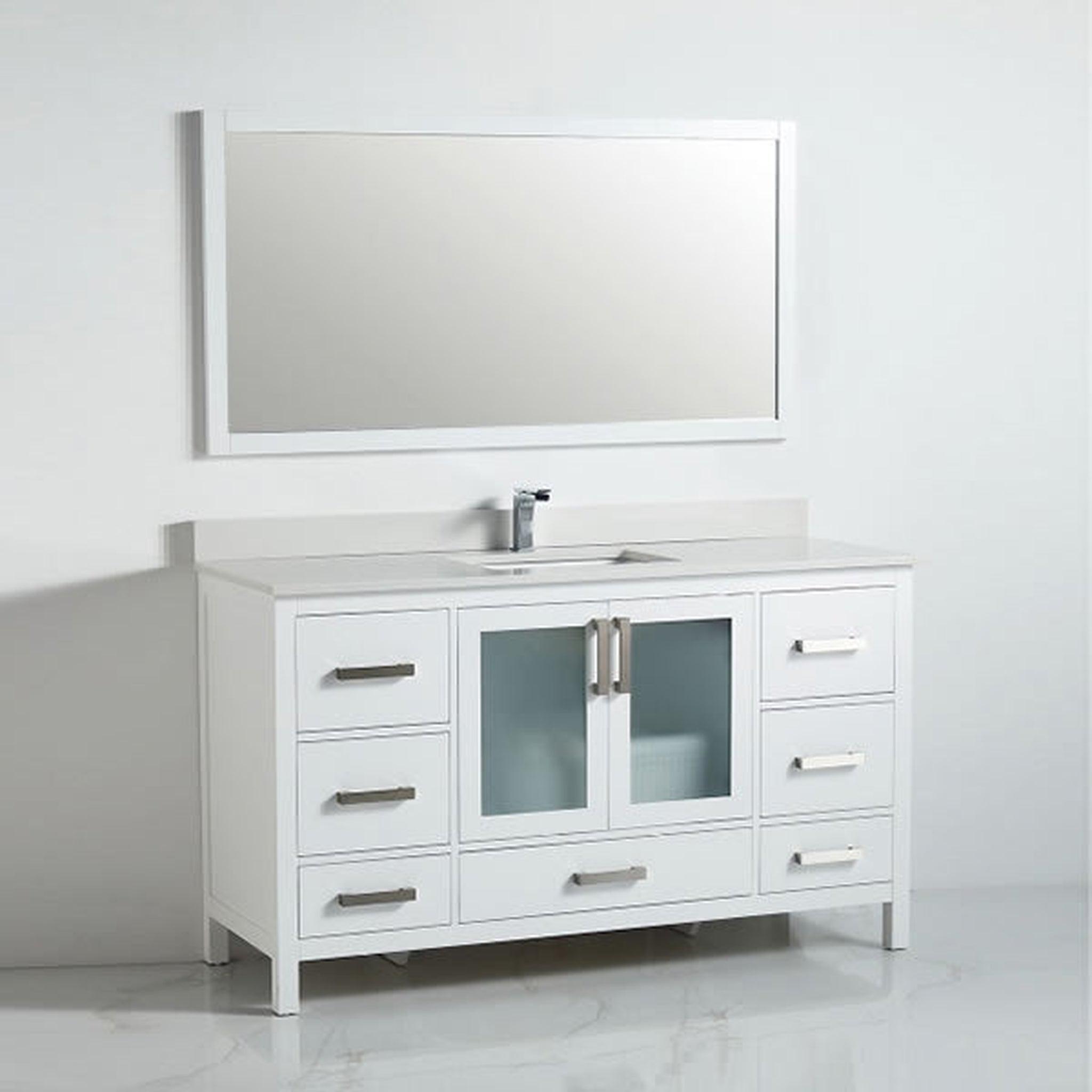 US Bath Store, BNK BCB1360S Berlin Vanity With Single Sink Only Two-Door Seven Drawer Soft Close